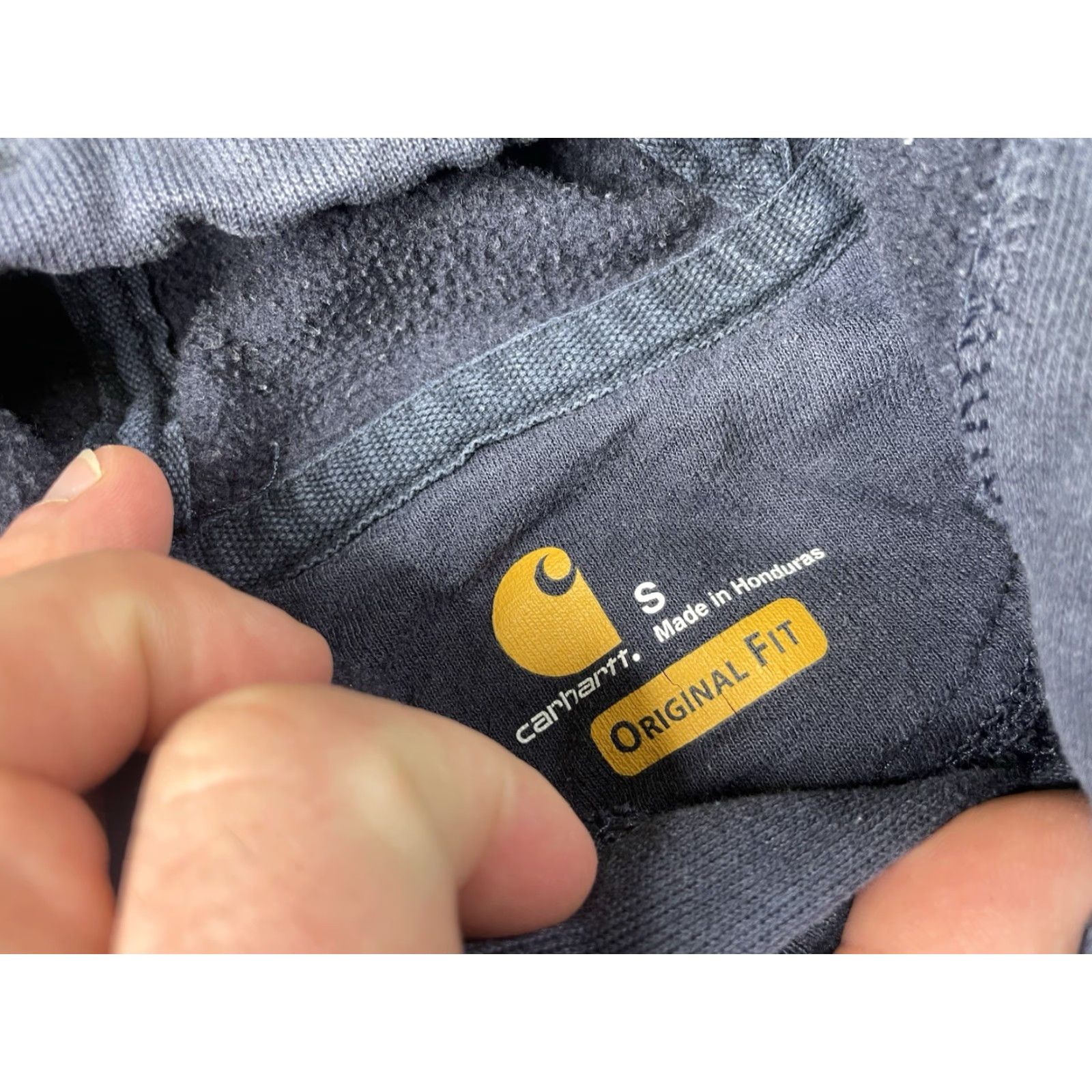 Carhartt Carhartt Hoodie Mens Pullover Regular Small Navy Blue Cotton Blend Hooded Pockets Classic Outdoor Size US S / EU 44-46 / 1 - 4 Thumbnail