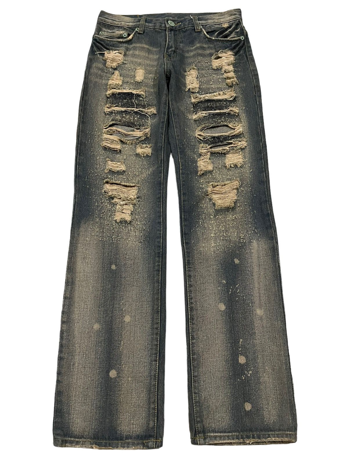 Vintage Japanese Brand Mud Wash Style Distressed Jeans