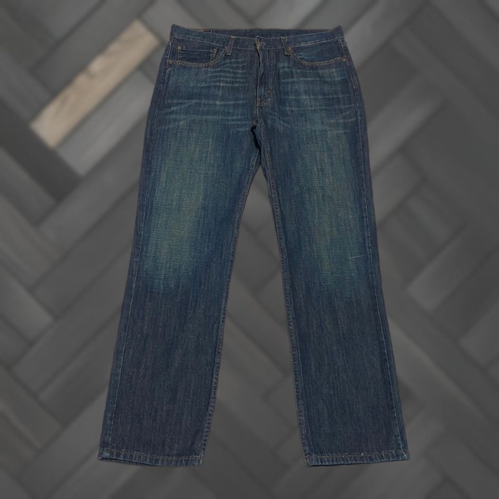 Levi's Levis 514 Levi's 514 Straight Fit Jeans 36x32 Denim Blue 5-Pocket Mens Regular Straight Jeans - Dark Wash Cotton Denim Men Jeans 36 Inseam Blue Size US 36 / EU 52 - 1 Thumbnail