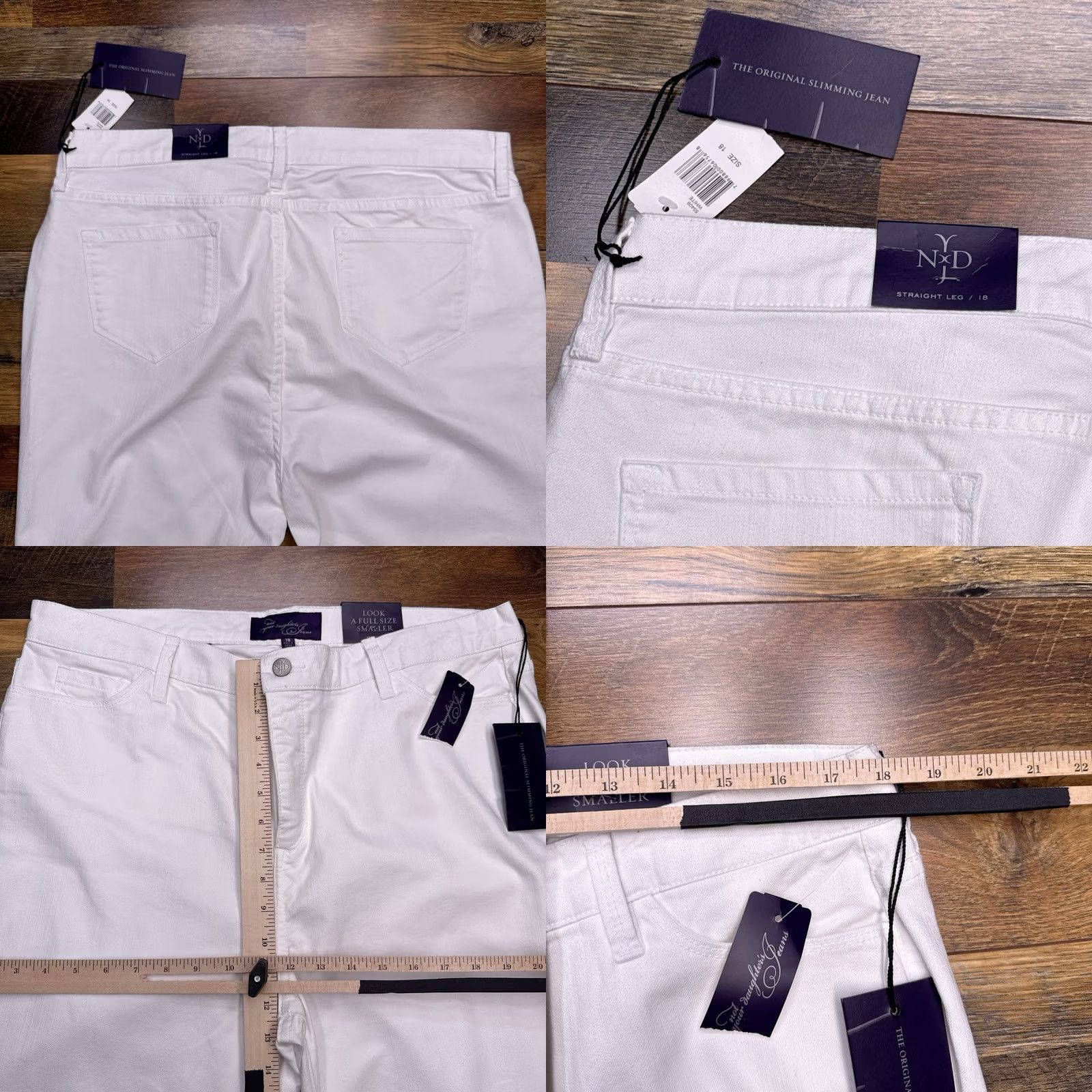 NYDJ NYDJ Straight Jeans 18 White High Rise Stretch New Womens Jeans 5-Pocket Modern Size 40" / US 18 - 8 Thumbnail