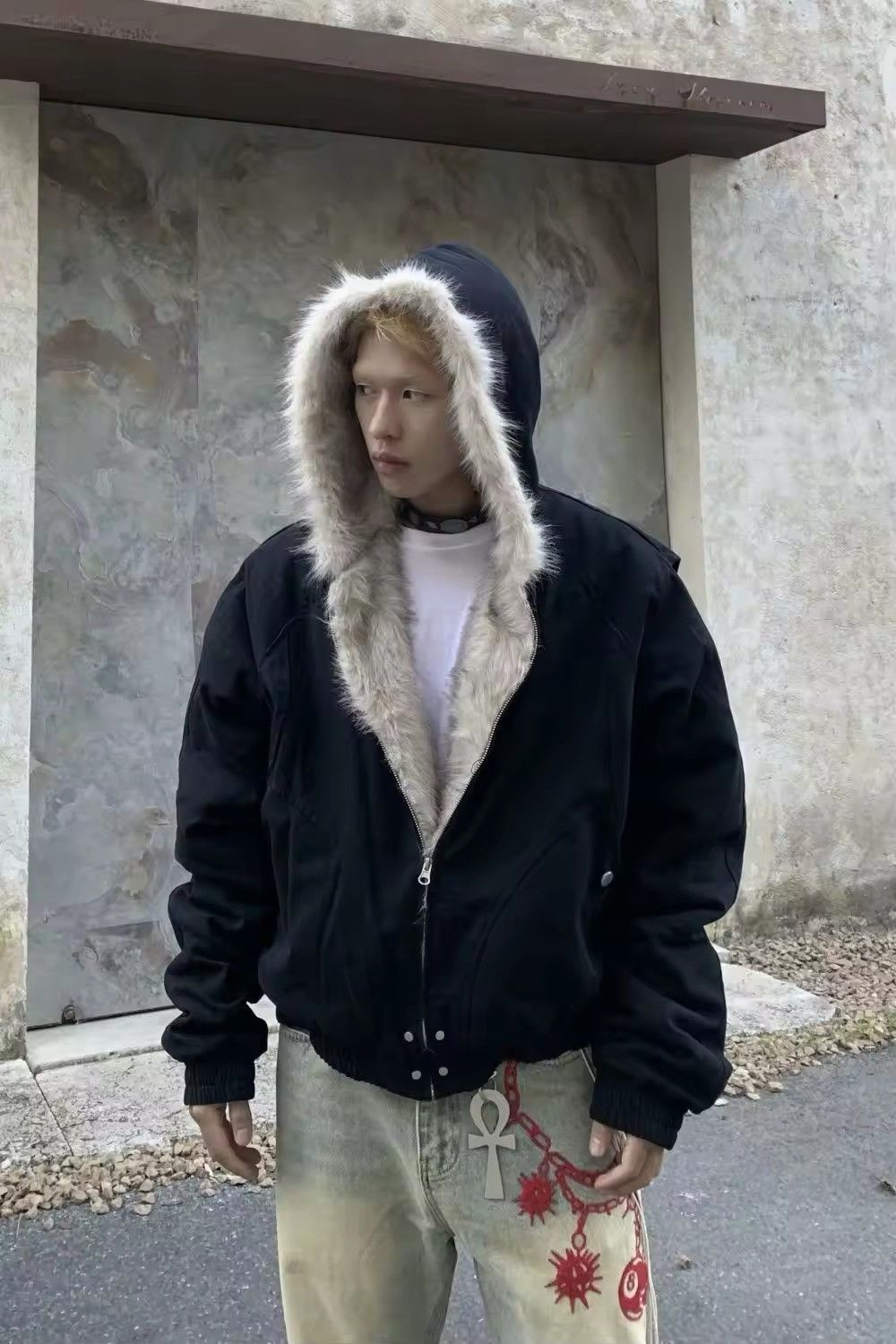 Japanese Brand × Vintage Winter Thick Plush Hooded Cotton Jacket Size US XL / EU 56 / 4 - 5 Thumbnail