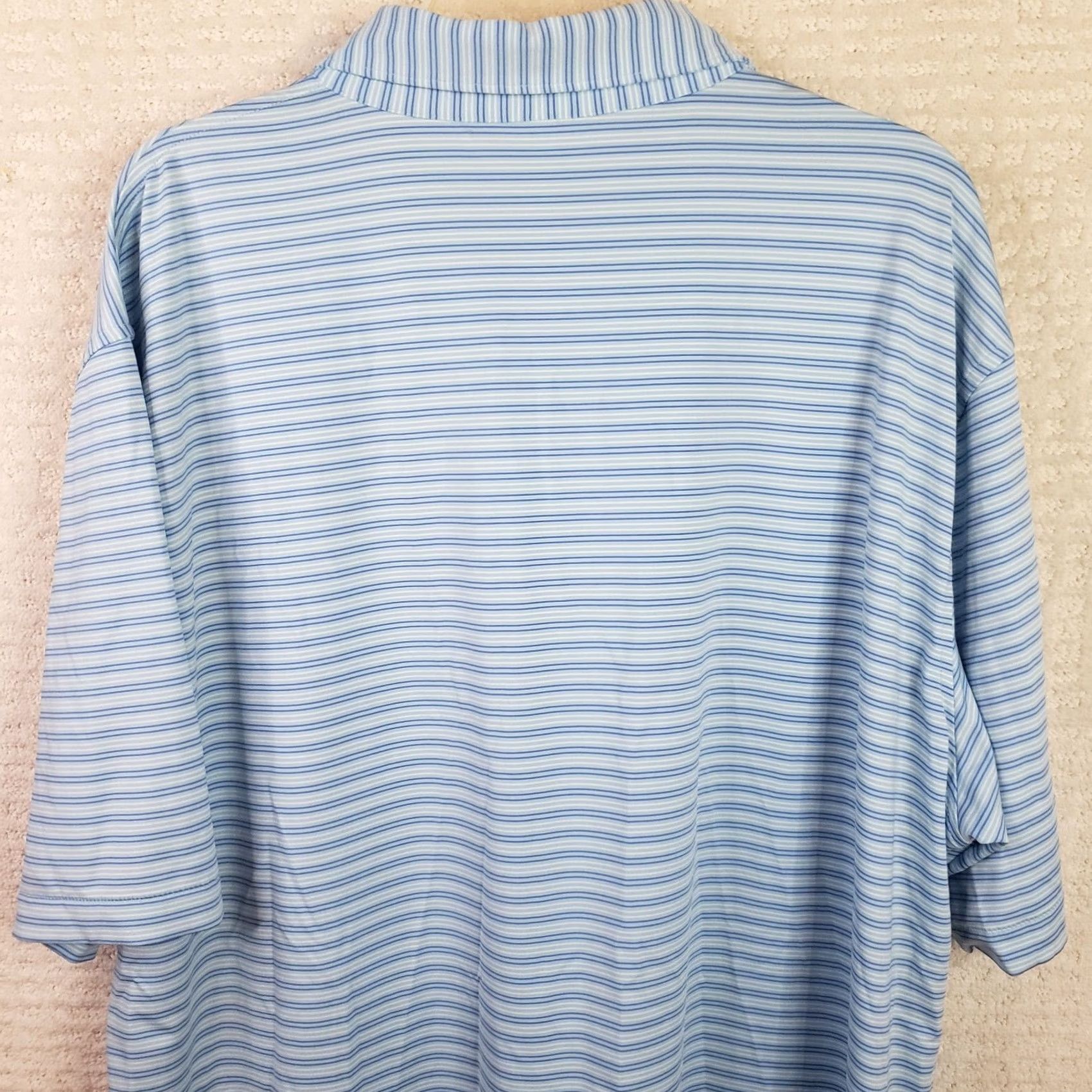 Peter Millar Peter Millar Polo Shirt Mens 2XL Blue Striped Lightweight Short Sleeve Collared Golf Summer Comfort Shirt Men Size US XXL / EU 58 / 5 - 7 Thumbnail