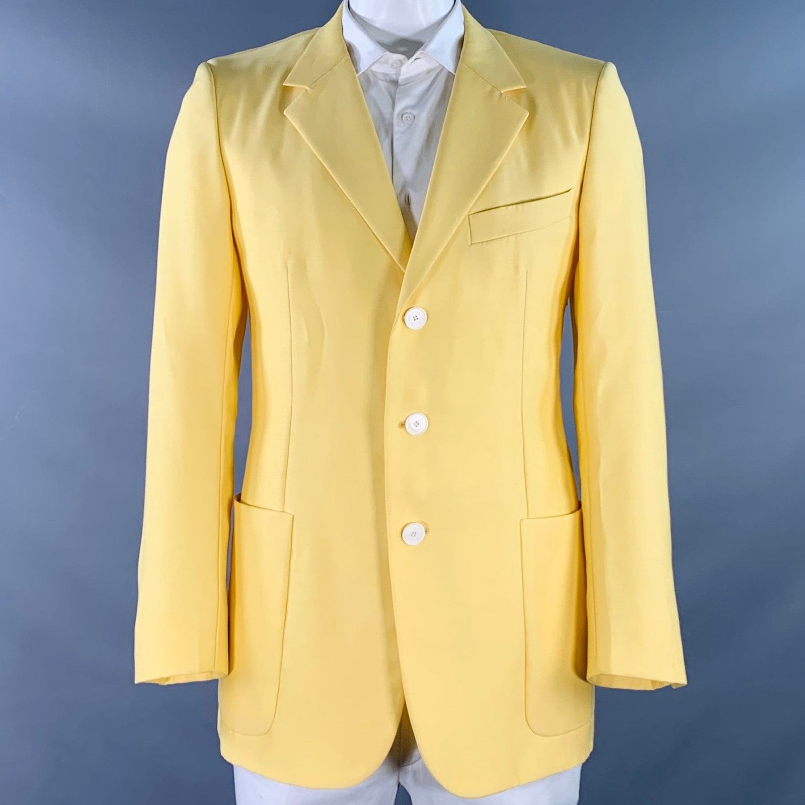 Lanvin LANVIN Size 42 Yellow Wool Silk Notch Lapel Sport Coat Size 42R - 1 Thumbnail