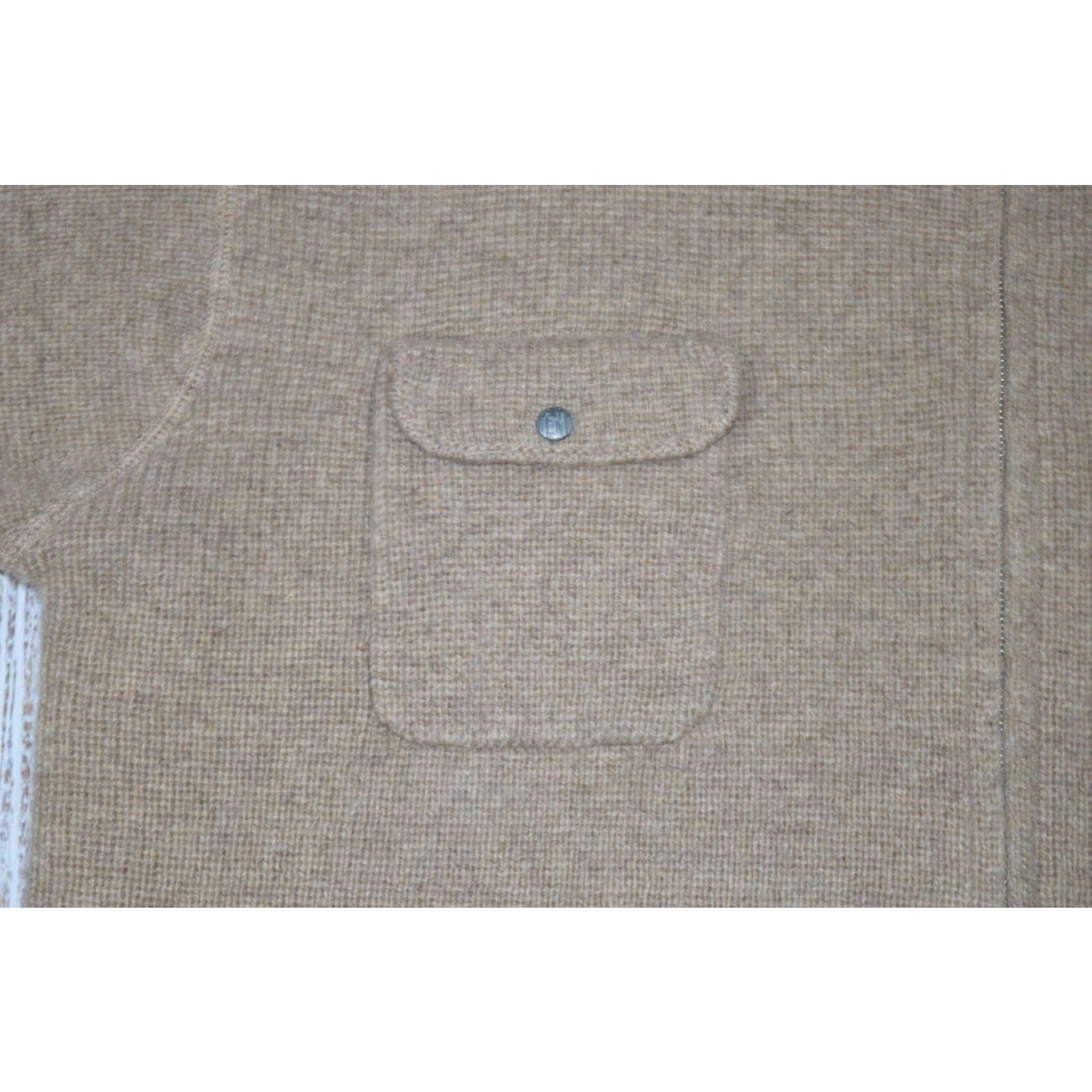 Vintage VINTAGE Eric Malik Hip Hop Sweater Full Zip 2XL Mens Pregnancy Wool Blend Beige 90s Rap Biggie Tupac Size US XXL / EU 58 / 5 - 2 Thumbnail