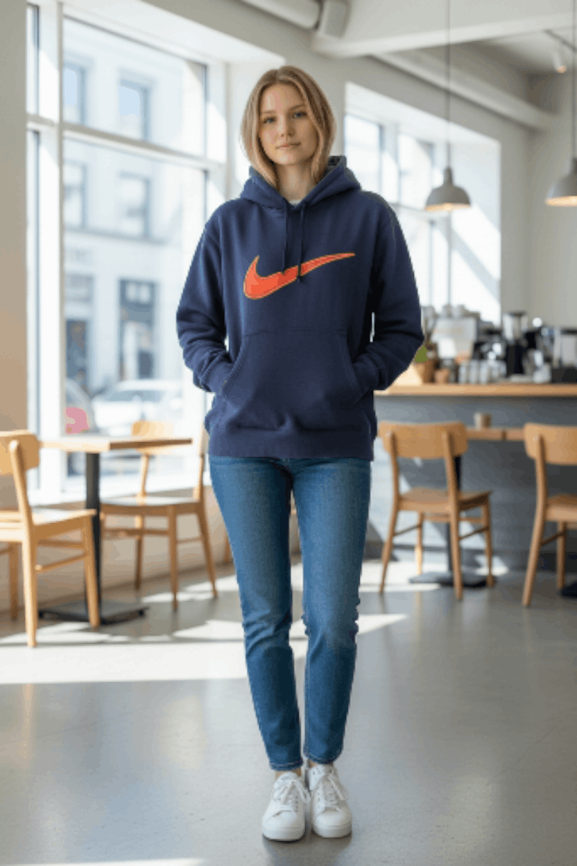 Nike Vintage 90's NIKE Big Logo Swoosh Hoodie Size US M / EU 48-50 / 2 - 2 Thumbnail