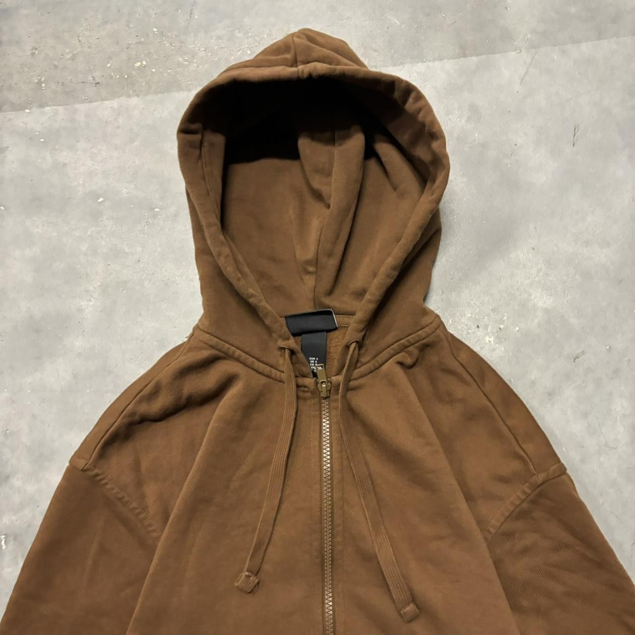 Japanese Brand × Vintage Crazy Vintage Y2K/2000s Brown Blank Essential Zip Up Hoodie! Size US M / EU 48-50 / 2 - 2 Thumbnail