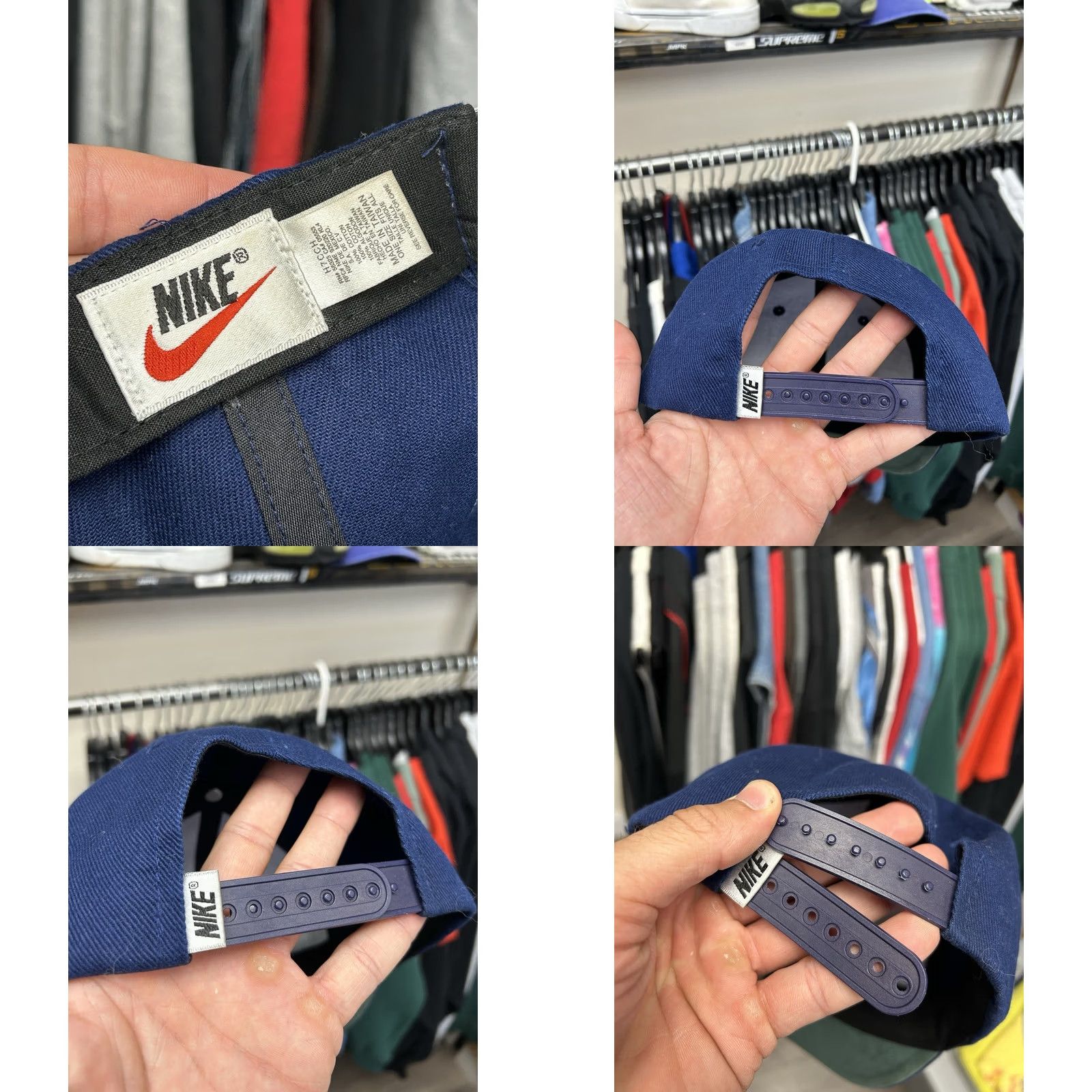 Nike VINTAGE Nike SnapBack Hat 90s Swoosh Logo Embroidered Navy/Red Taiwan One Size Unisex Adults Size ONE SIZE - 9 Thumbnail