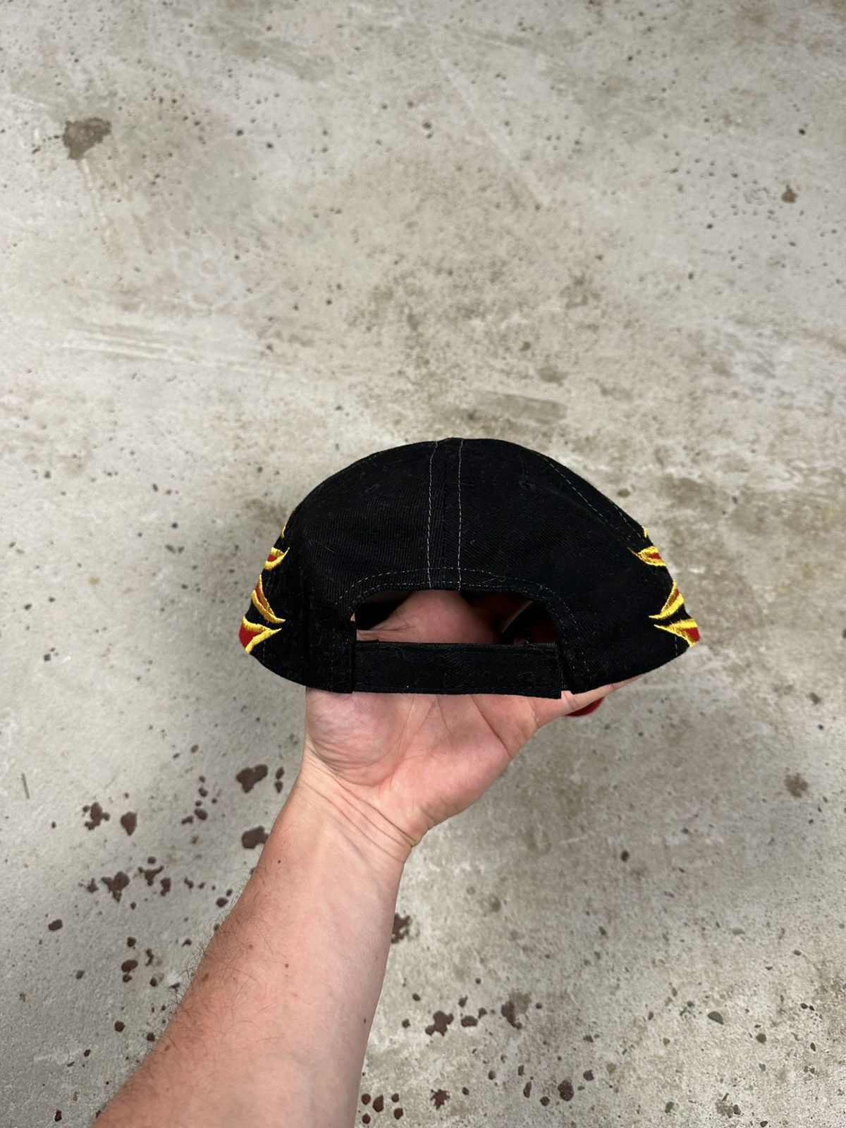 Japanese Brand Vintage Y2K Flame Red Black Racing Hat Cap Size ONE SIZE - 4 Thumbnail