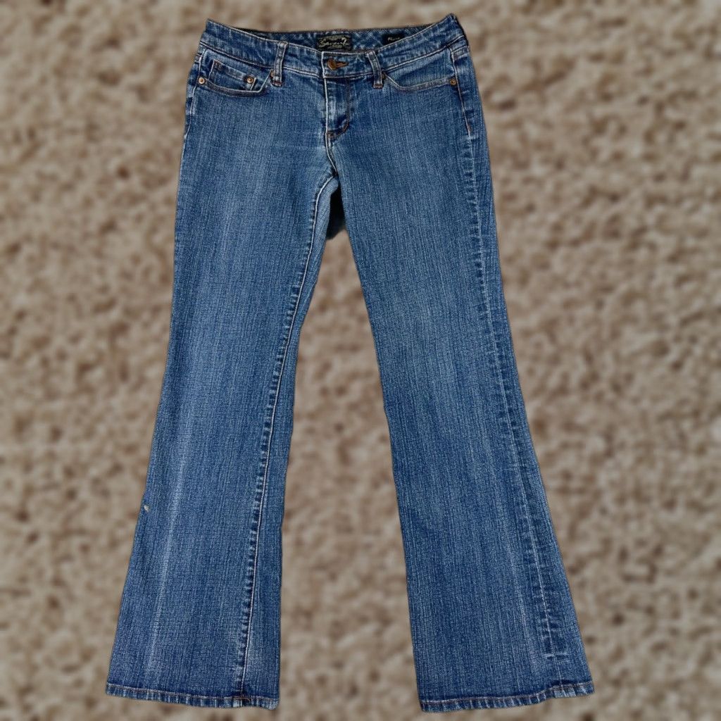 Vintage Seven7 Blue Denim Jeans Women 29 Flared Low Rise 29x31 Cotton Blend Regular Fit Size 29" - 1 Thumbnail