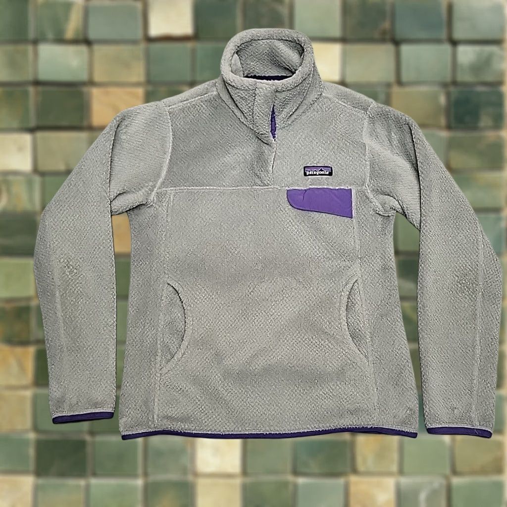 Patagonia Patagonia Re-Tool Snap-T Pullover Sweater Women S Gray Purple 1/4 Zip Fleece Vintage Logo All Seasons Casual Outdoor Nature Size S / US 4 / IT 40 - 1 Thumbnail