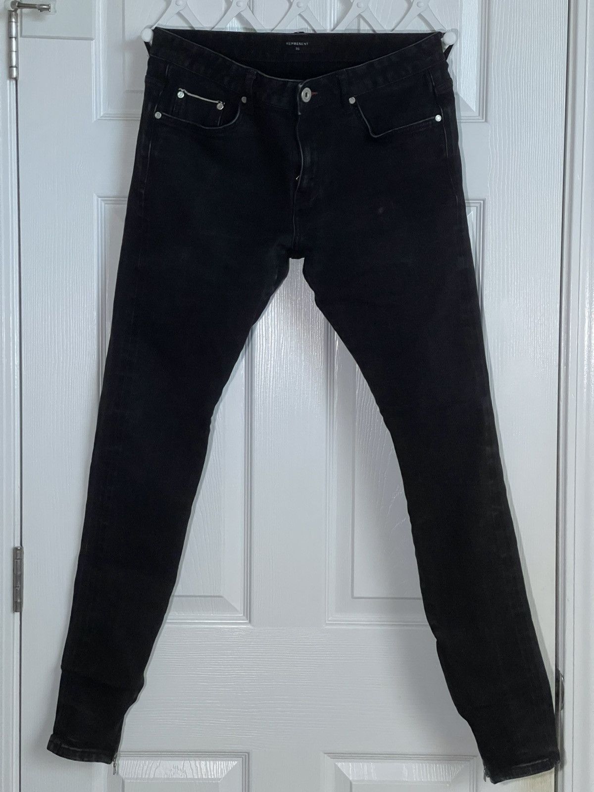 Represent Clo. Represent black denim with ankles zip. Size US 31 - 9 Thumbnail
