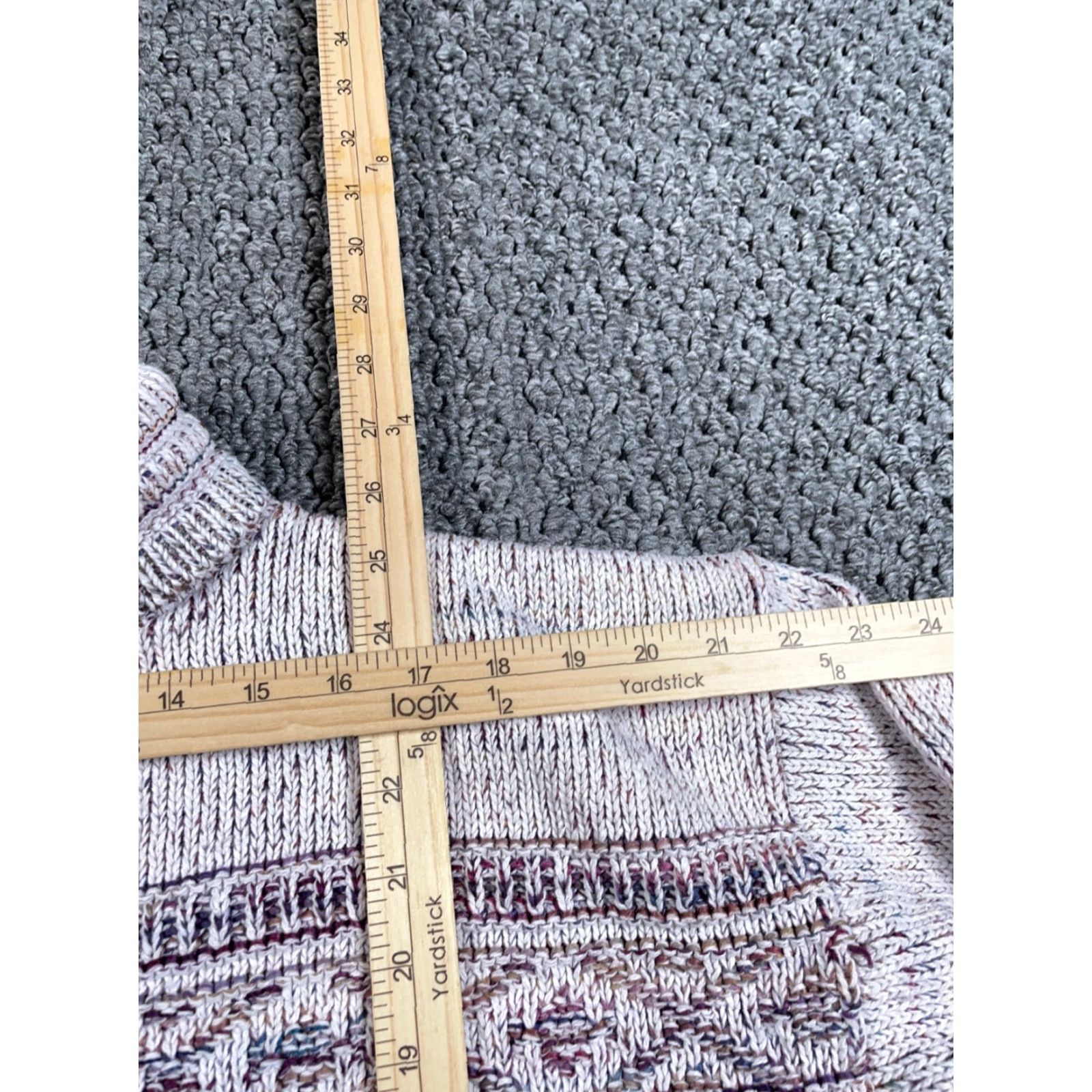 Vintage VTG 90s Aztec Textured Turtleneck Sweater Women's M White Purple Pullover Heavyweight Knit Geometric 80s Retro Hipster Vintage Womens Size M / US 6-8 / IT 42-44 - 7 Thumbnail
