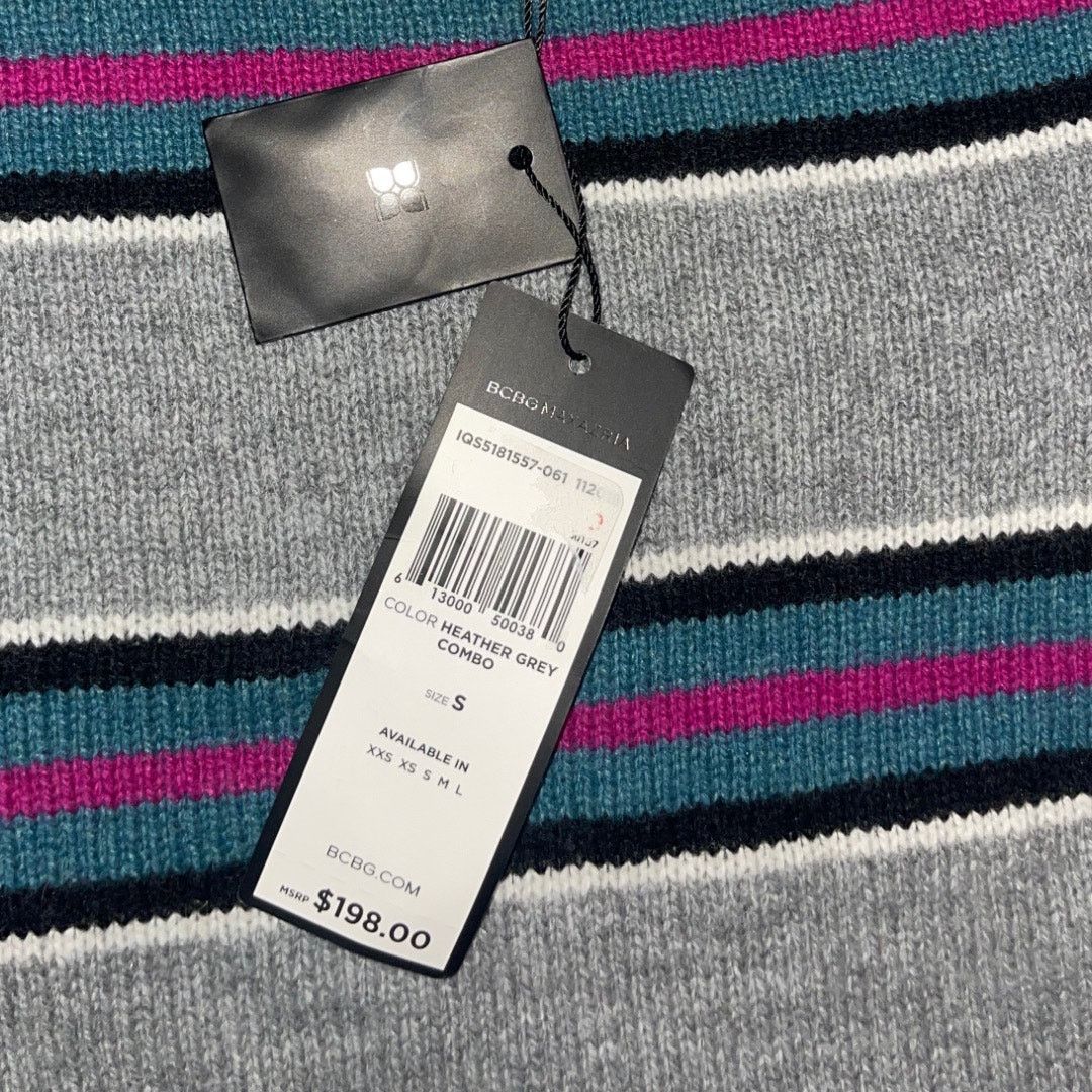 Bcbgmaxazria Oversized Cropped Sweater Puff Sleeves Merino Wool Blend NWT Size S / US 4 / IT 40 - 3 Thumbnail