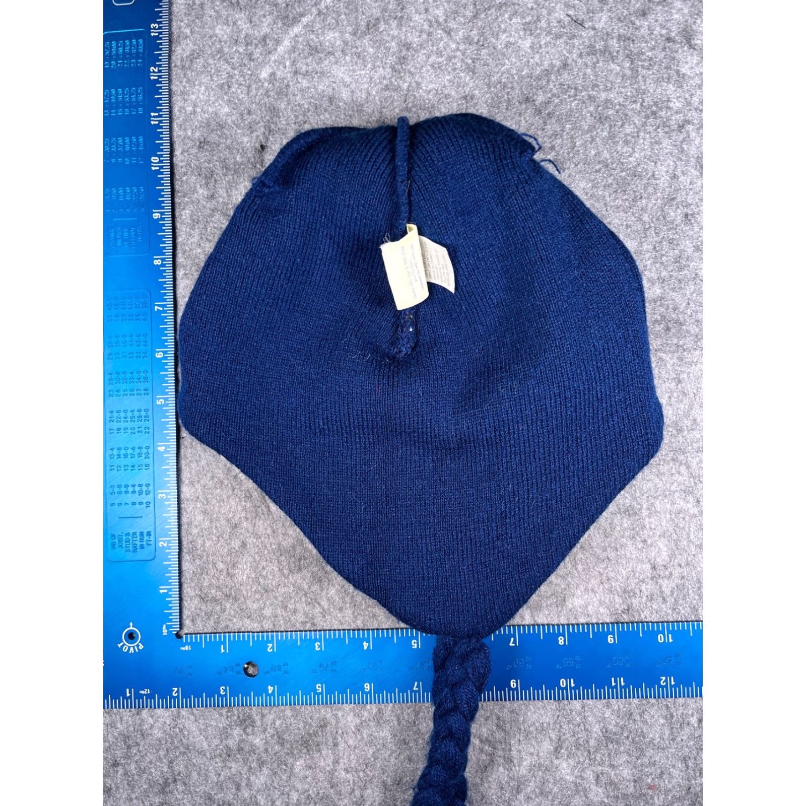 Vintage Dr Who Beanie Toque Adult One Size Blue Police Box Acrylic Ear Flap Tassel Pom Size ONE SIZE - 7 Thumbnail
