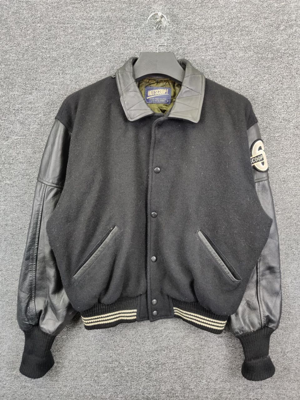 Japanese Brand Vintage 90s Hotscoop Wool Varsity Leather Jacket Size US L / EU 52-54 / 3 - 3 Thumbnail
