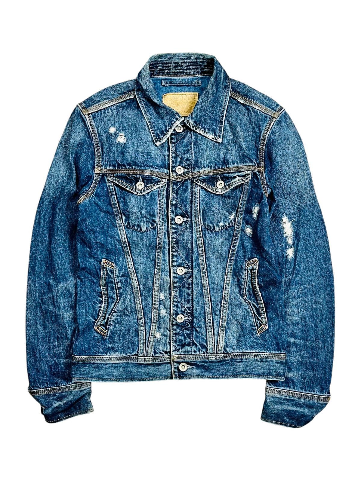 If Six Was Nine 2000s GOA - Crash Denim Jacket Size US M / EU 48-50 / 2 - 6 Thumbnail