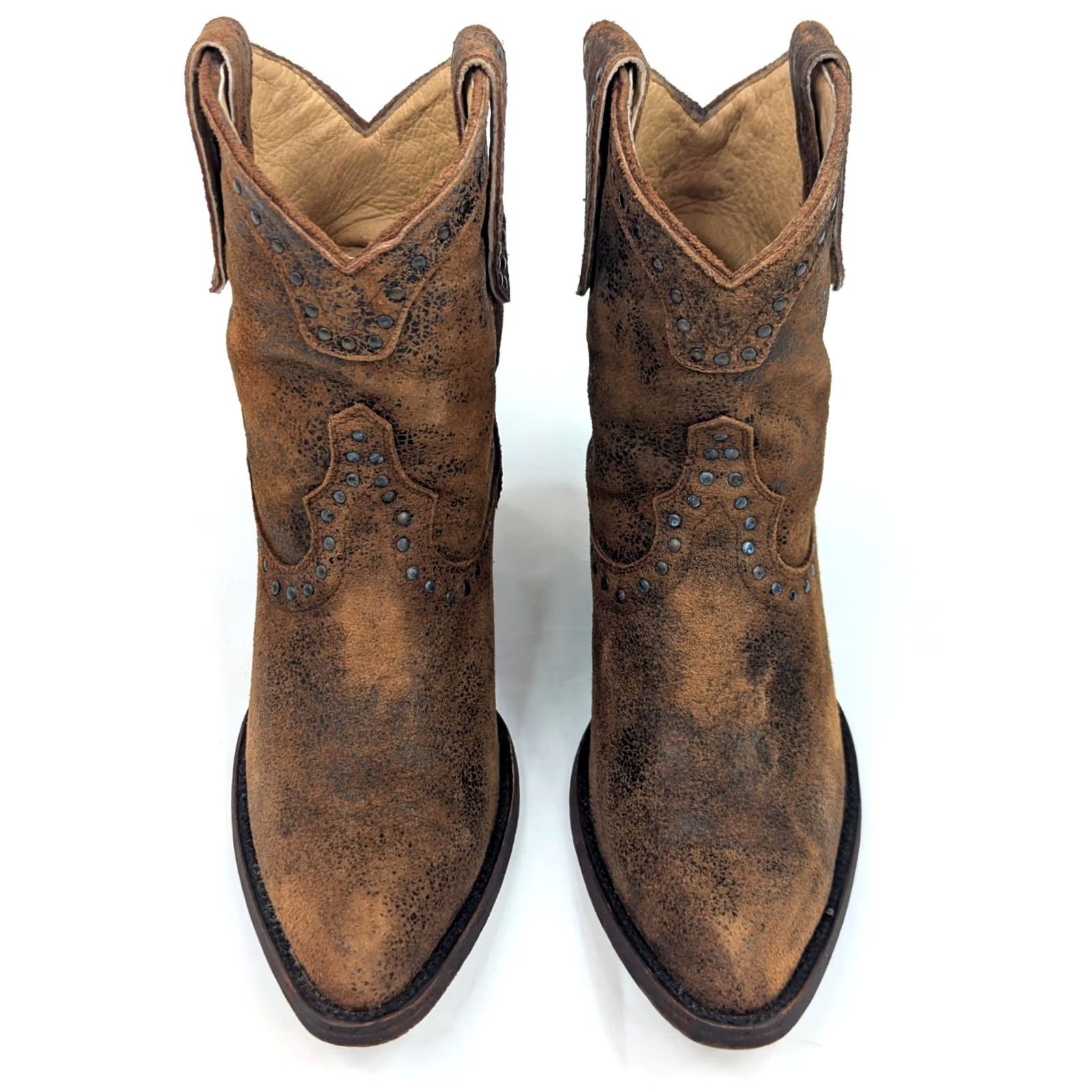 Vintage Idyllwind Miranda Lambert Wheels Western Ankle Boot Women 6.5B Brown Suede Boots Cowgirl, 6.5B, Brown, Suede Size US 7 / IT 37 - 3 Thumbnail