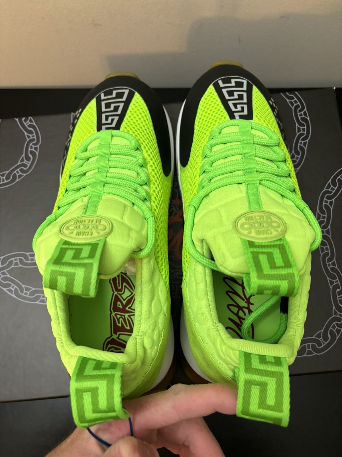 Versace Versace Cross Chainer Chain React Trainers Fluo Green Size US 11 / EU 44 - 7 Thumbnail