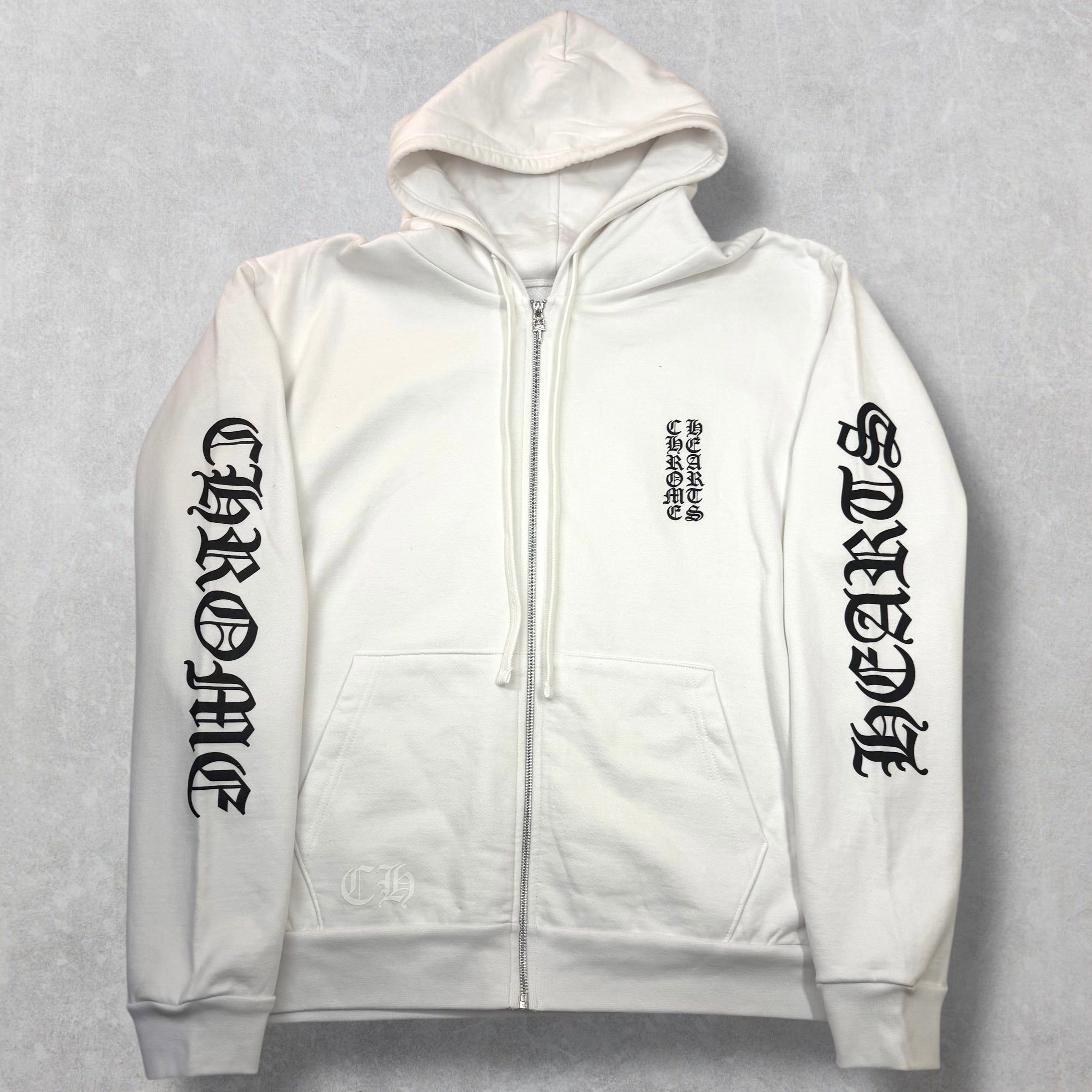 Chrome Hearts Chrome Hearts Vertical Zip Up White Hoodie L Size US L / EU 52-54 / 3 - 1 Thumbnail