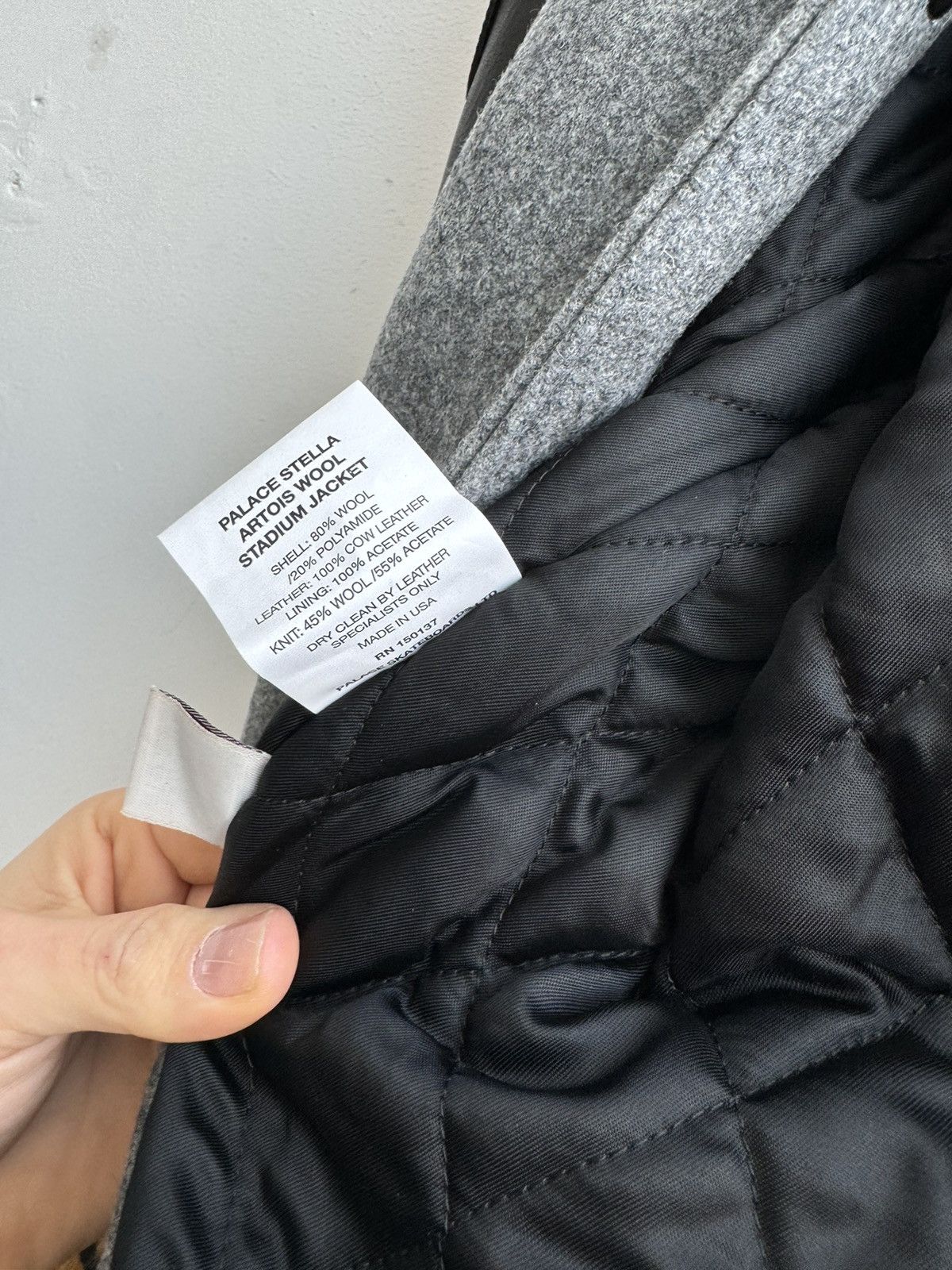 Palace Palace x Stella Artois Wool Stadium Jacket In Grey & Black Size US XL / EU 56 / 4 - 18 Thumbnail