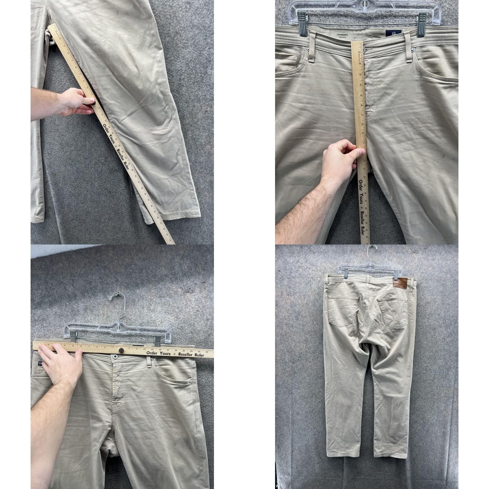 Vintage Adriano Goldschmied Pants Mens 38x32 Beige Chino Stretch Graduate Tailored Leg Size US 38 / EU 54 - 8 Thumbnail