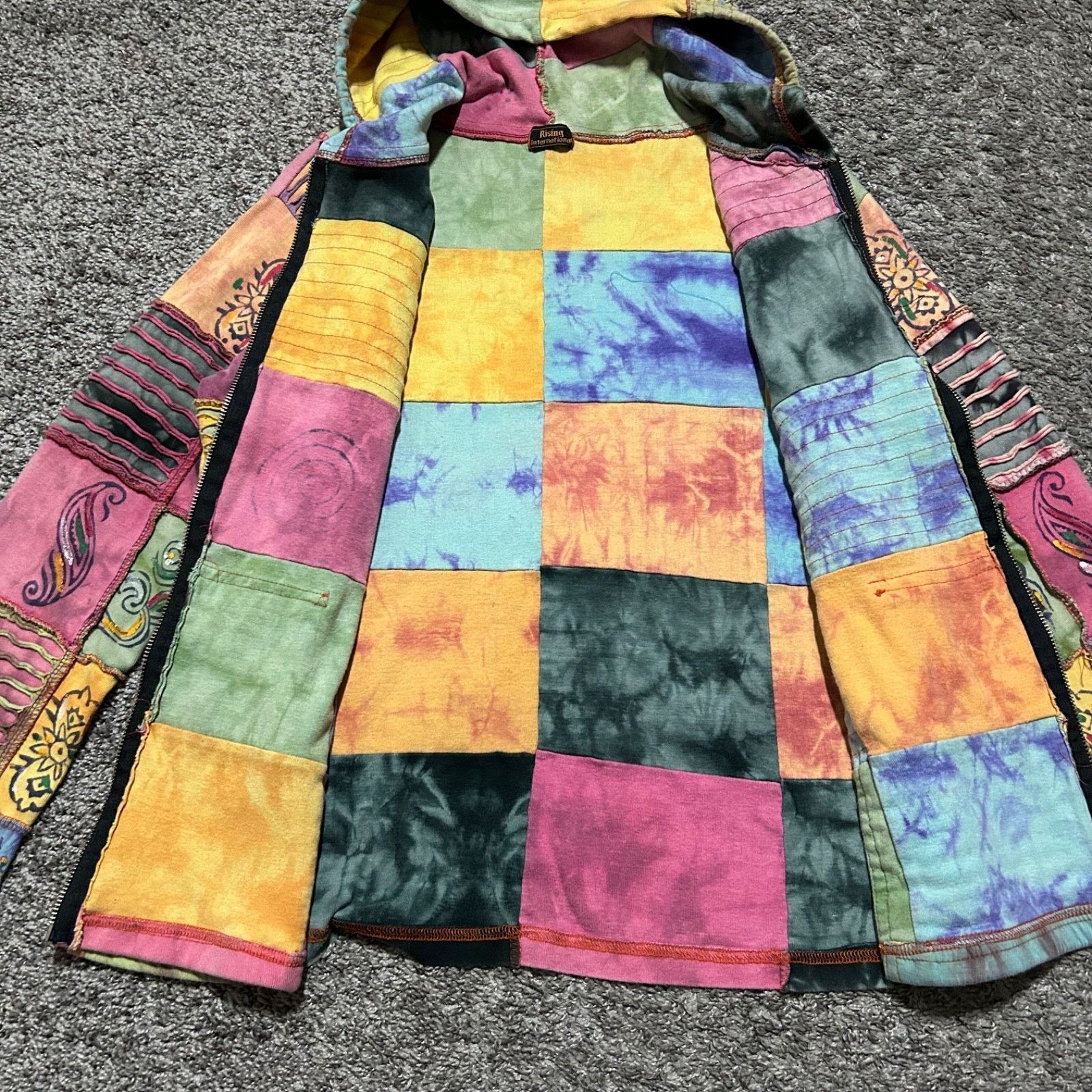 Vintage Vintage Hippie Jacket Patchwork Nepal Boho Full Zip 90s y2k Size XL / US 12-14 / IT 48-50 - 5 Thumbnail