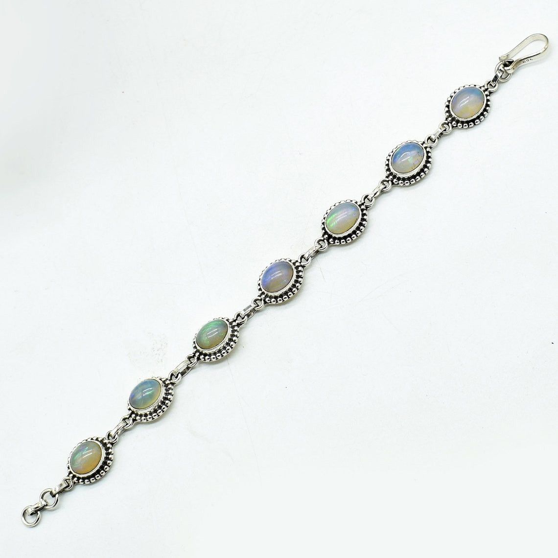 Handmade Natural Ethiopian Opal Gemstone Bracelet, AA Opal Bracelet Size ONE SIZE - 1 Thumbnail