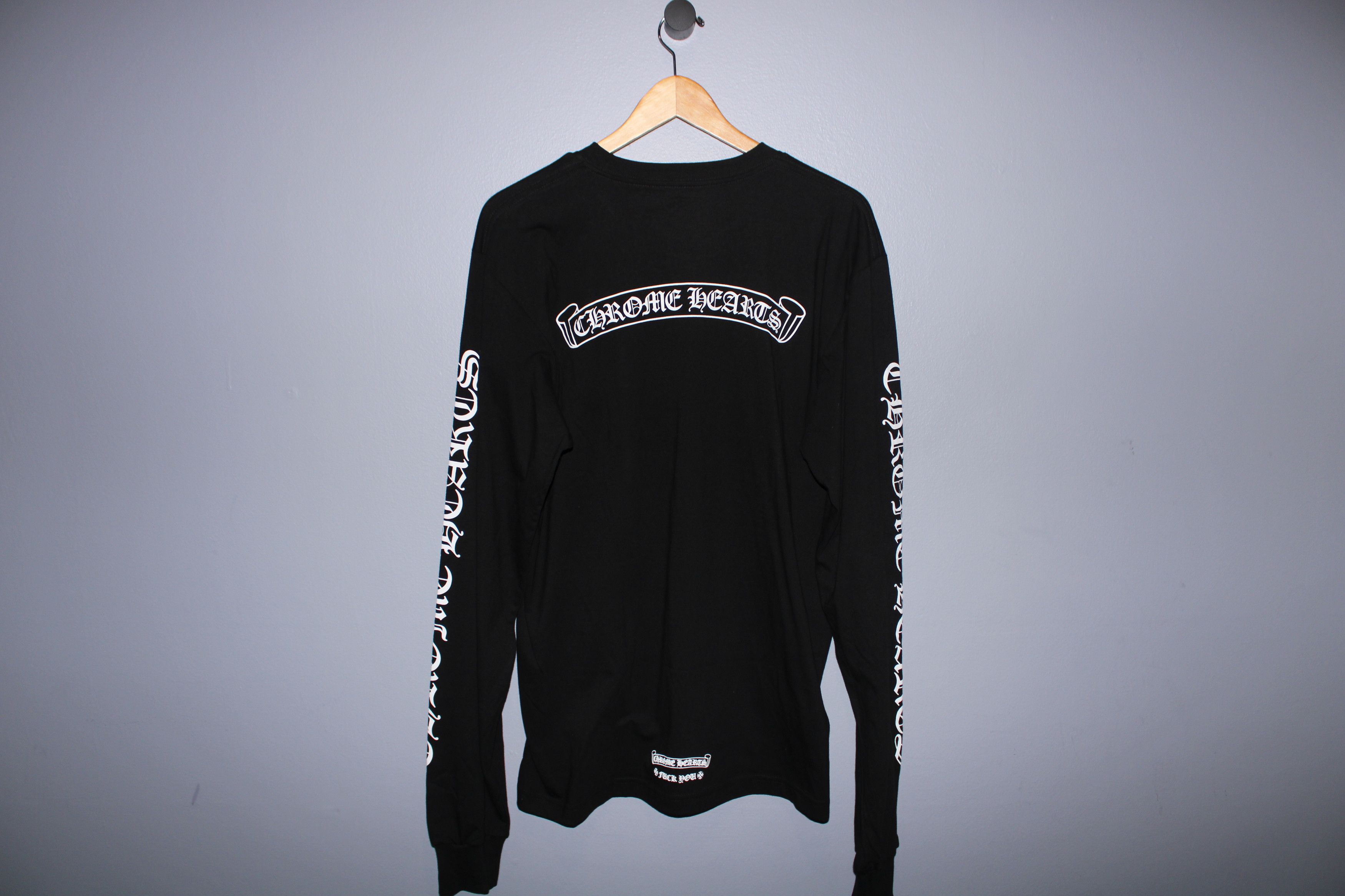 Chrome Hearts CHROME HEARTS SCROLL LABEL FUCK YOU BLACK LONG