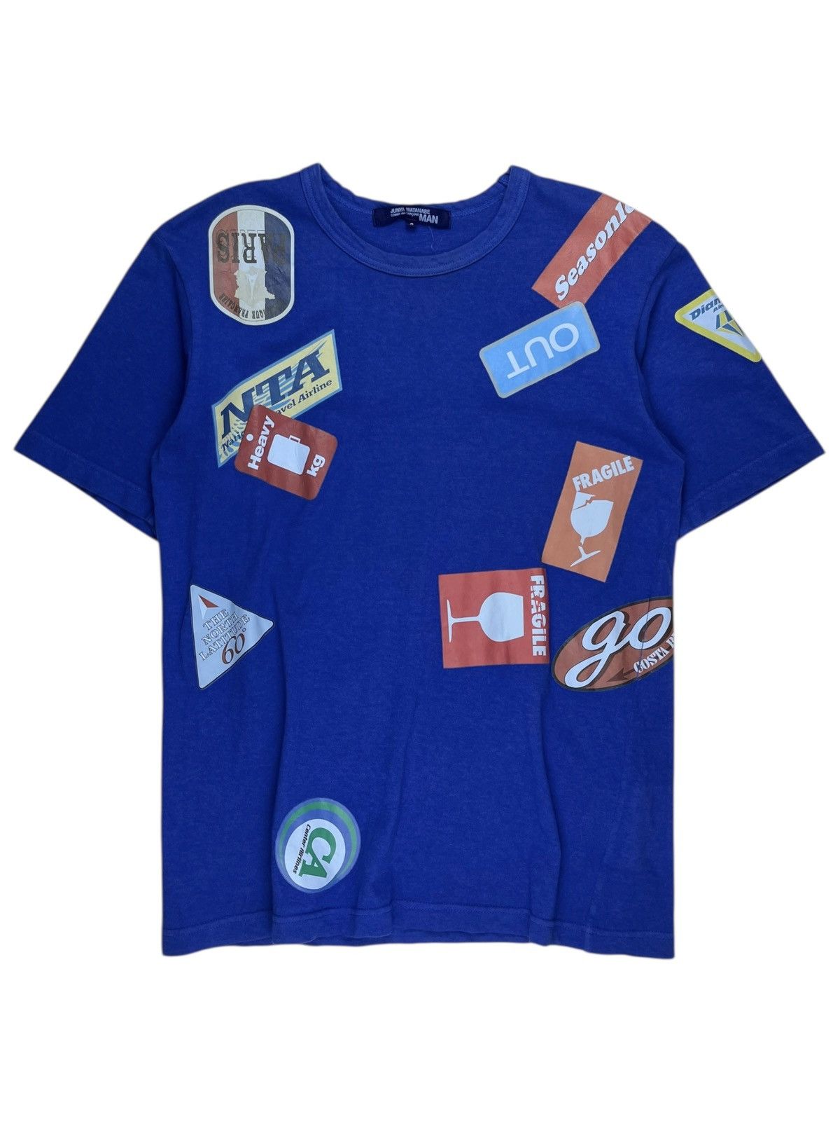 Junya Watanabe SS09 Junya Watanabe Luggage Sticker Print Tshirt Blue Size US S / EU 44-46 / 1 - 1 Thumbnail