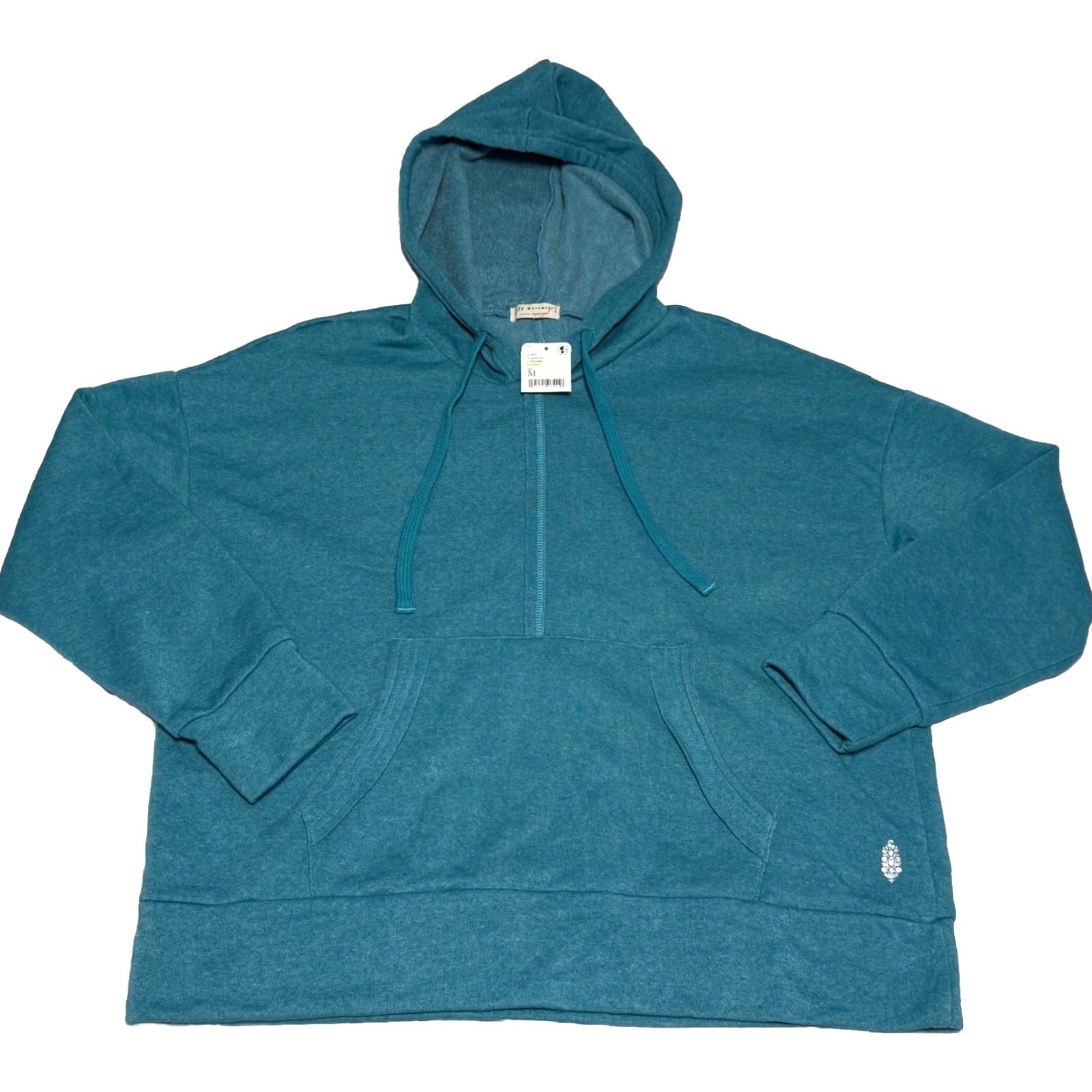 Free People FREE PEOPLE Movement Untamed Teal Hoodie Sweatshirt - Pullover Long Sleeve Hooded - M - Women - Solid Fleece Cotton Blend - All Seasons - Boho 70s Size M / US 6-8 / IT 42-44 - 3 Thumbnail