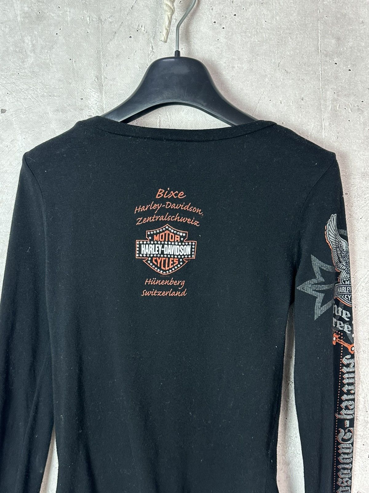 Harley Davidson Vintage Harley-Davidson Rare Printed Black Long Sleeve Size S / US 4 / IT 40 - 6 Thumbnail