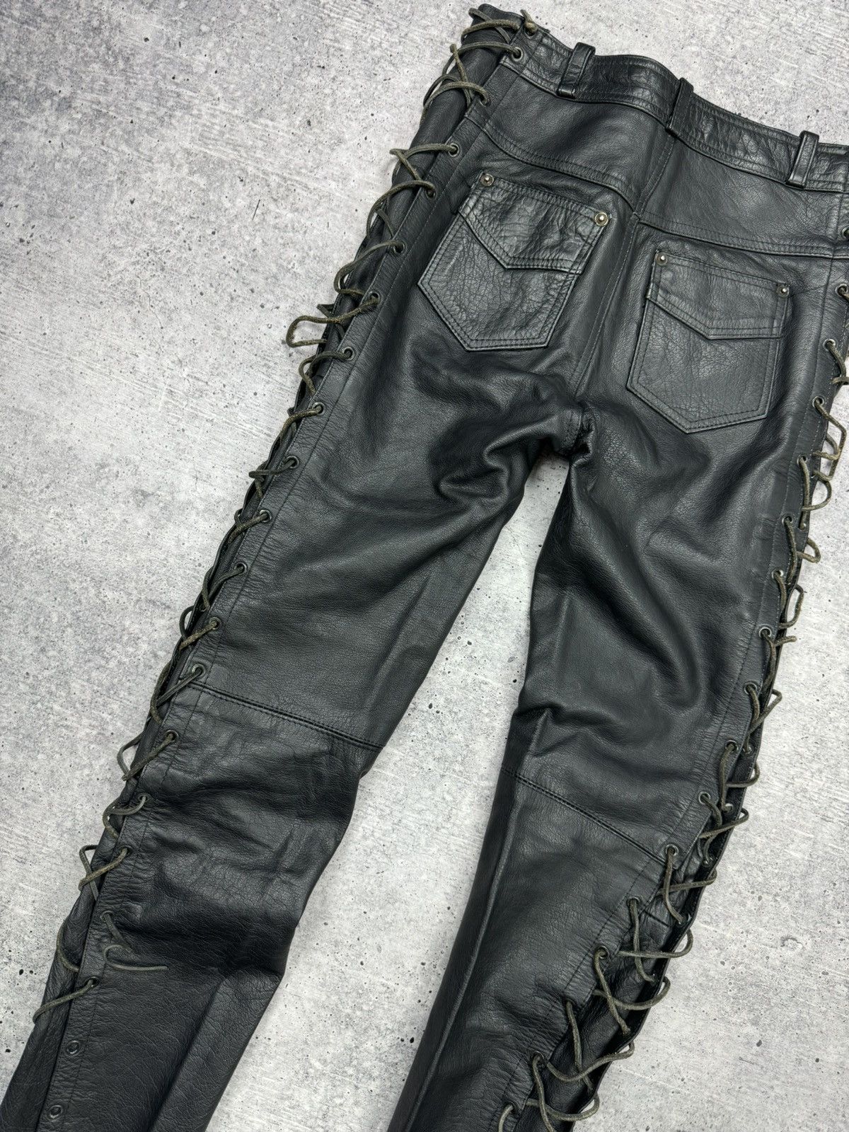 Genuine Leather × Vintage Vintage 90’s Y2K Style Casual Cowboy Genuine Leather Pants Size US 30 / EU 46 - 20 Thumbnail