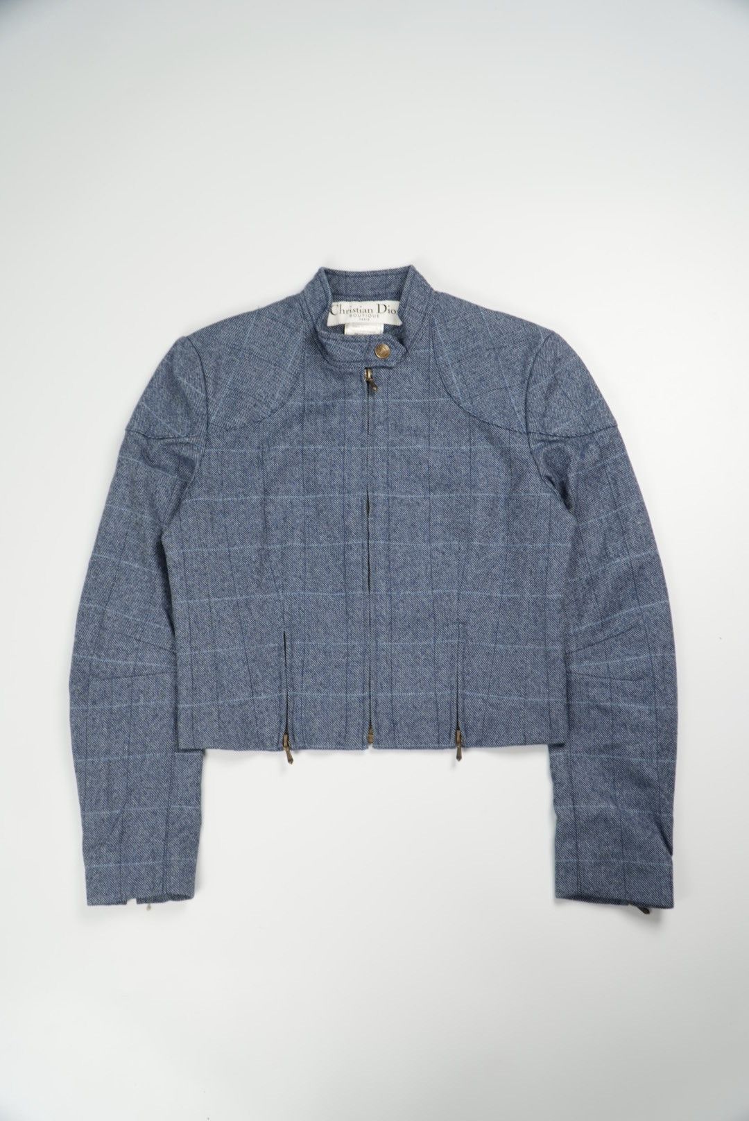 Christian Dior Monsieur Christian Dior by John Galliano Woolen Tweed Zip-Up Jacket Size XS / US 0-2 / IT 36-38 - 1 Thumbnail