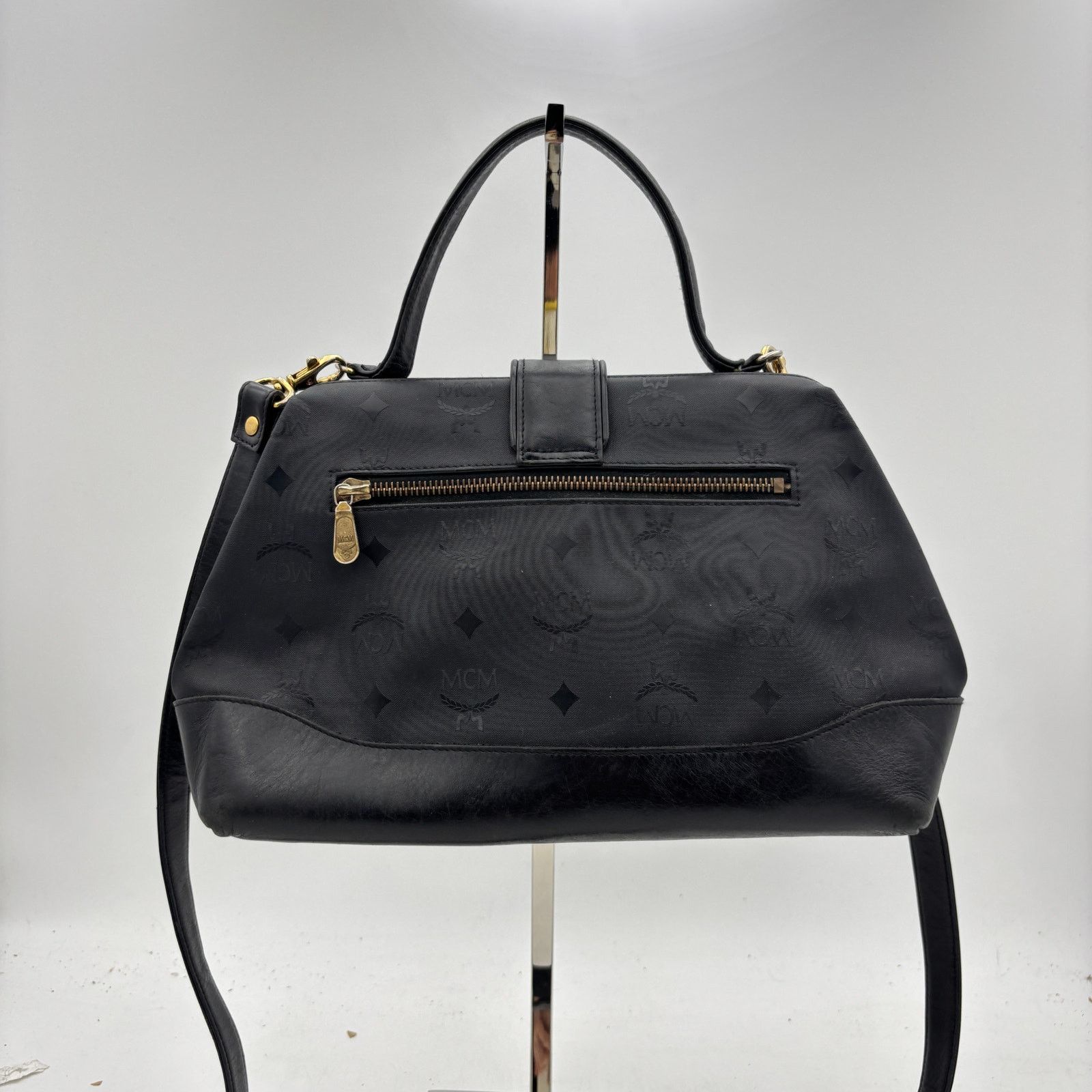 MCM × Vintage VTG 80s MCM Visetos Monogram Top Handle Shoulder Doctor Bag Size ONE SIZE - 5 Thumbnail