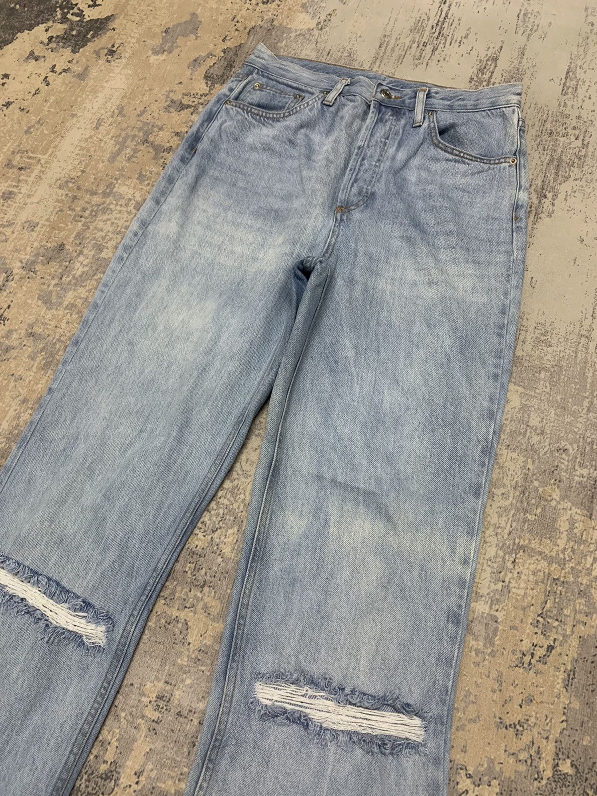 Hysteric Glamour Japanese Brand Distressed Denim High Rise Faded Blue Jeans Size US 30 / EU 46 - 3 Thumbnail
