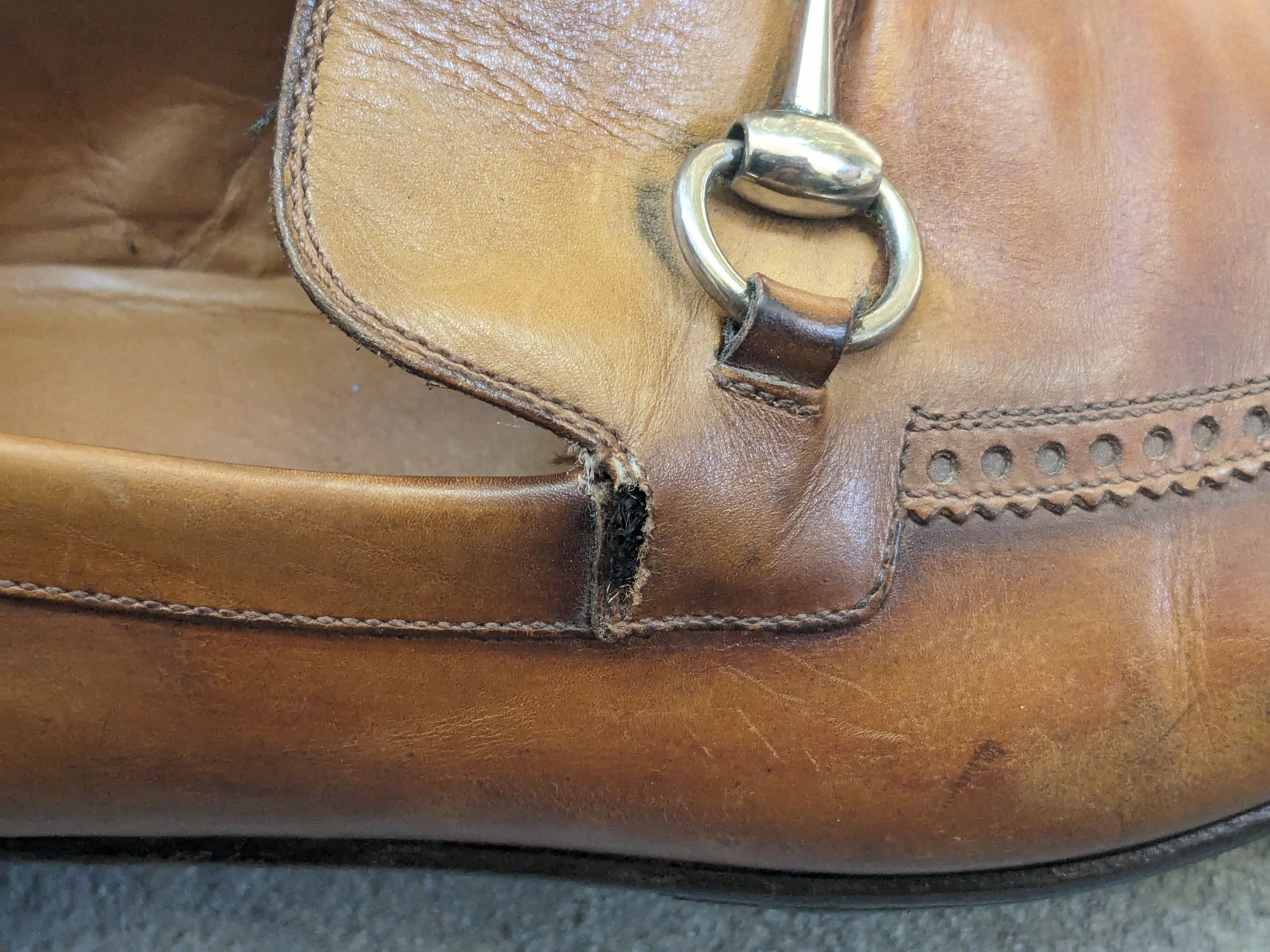 Gucci × Vintage Gucci Loafers Brown 9 Slip Ons Buckle GG Ombre Patina Size US 9 / EU 42 - 12 Thumbnail