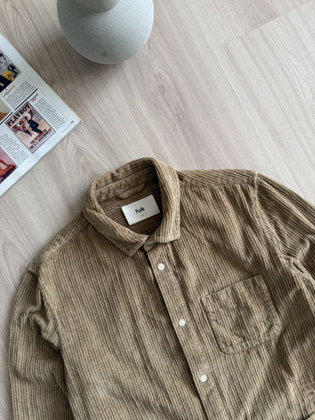 Folk Vintage Folk Corduroy Shirt Pocket Jacket Japanese Style Size US S / EU 44-46 / 1 - 6 Thumbnail
