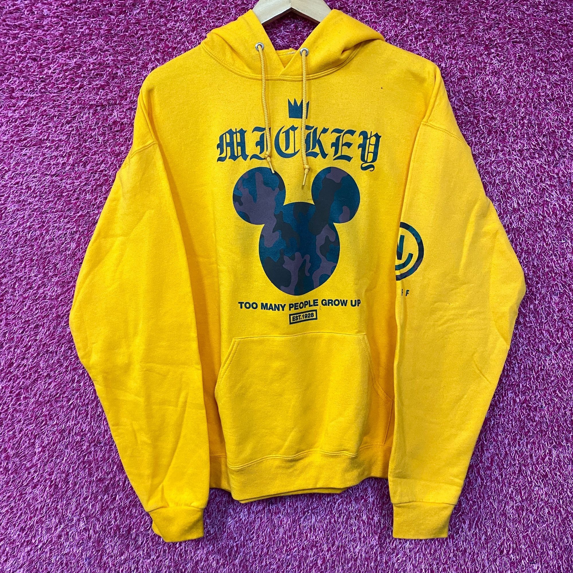 Disney Mickey Mouse logo Too Many People Grow Up Hoodie size Large Size US L / EU 52-54 / 3 - 1 Thumbnail