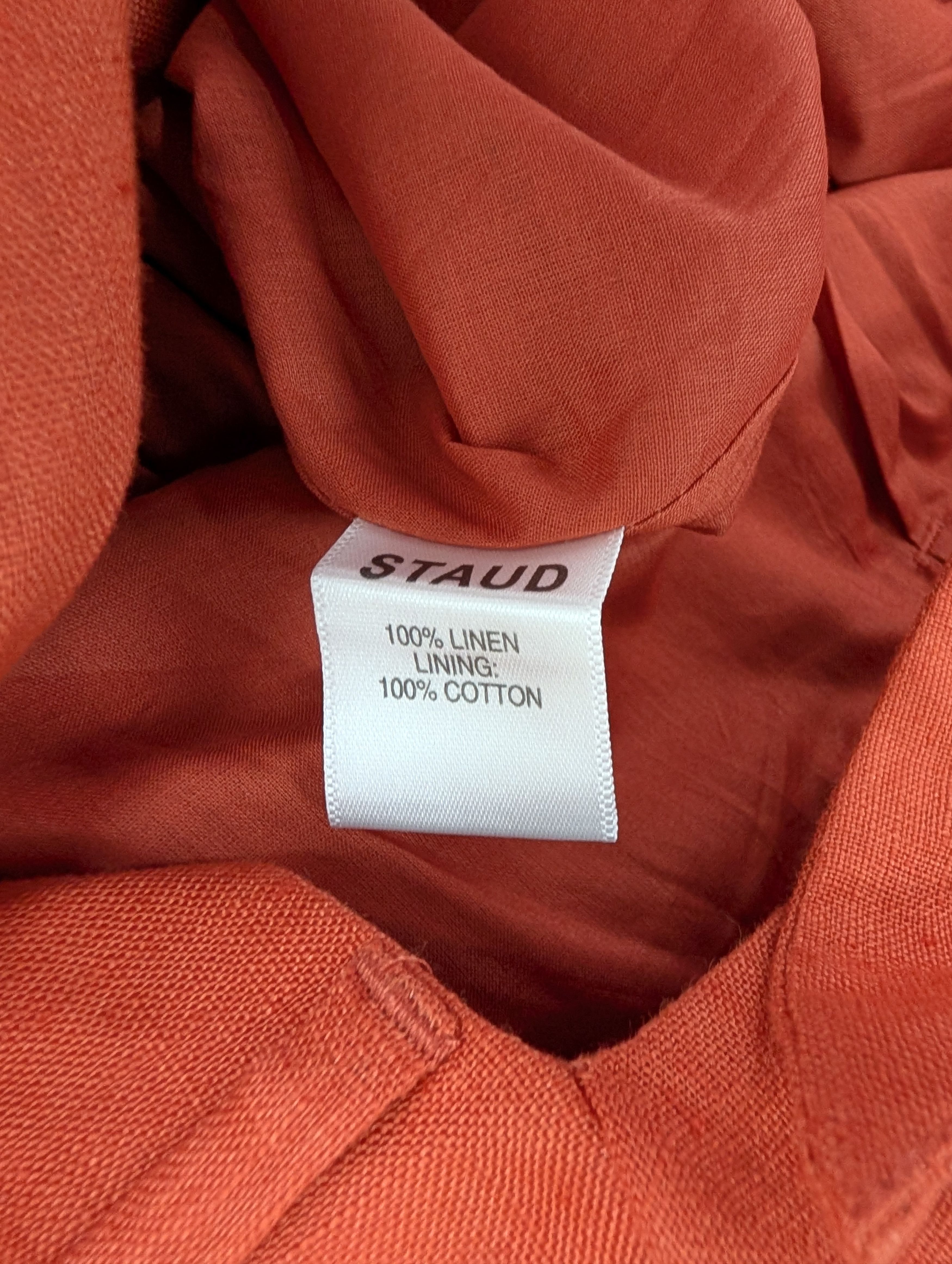 Staud Staud Orange Tie-Knotted Midi Dress Size XS / US 0-2 / IT 36-38 - 7 Thumbnail