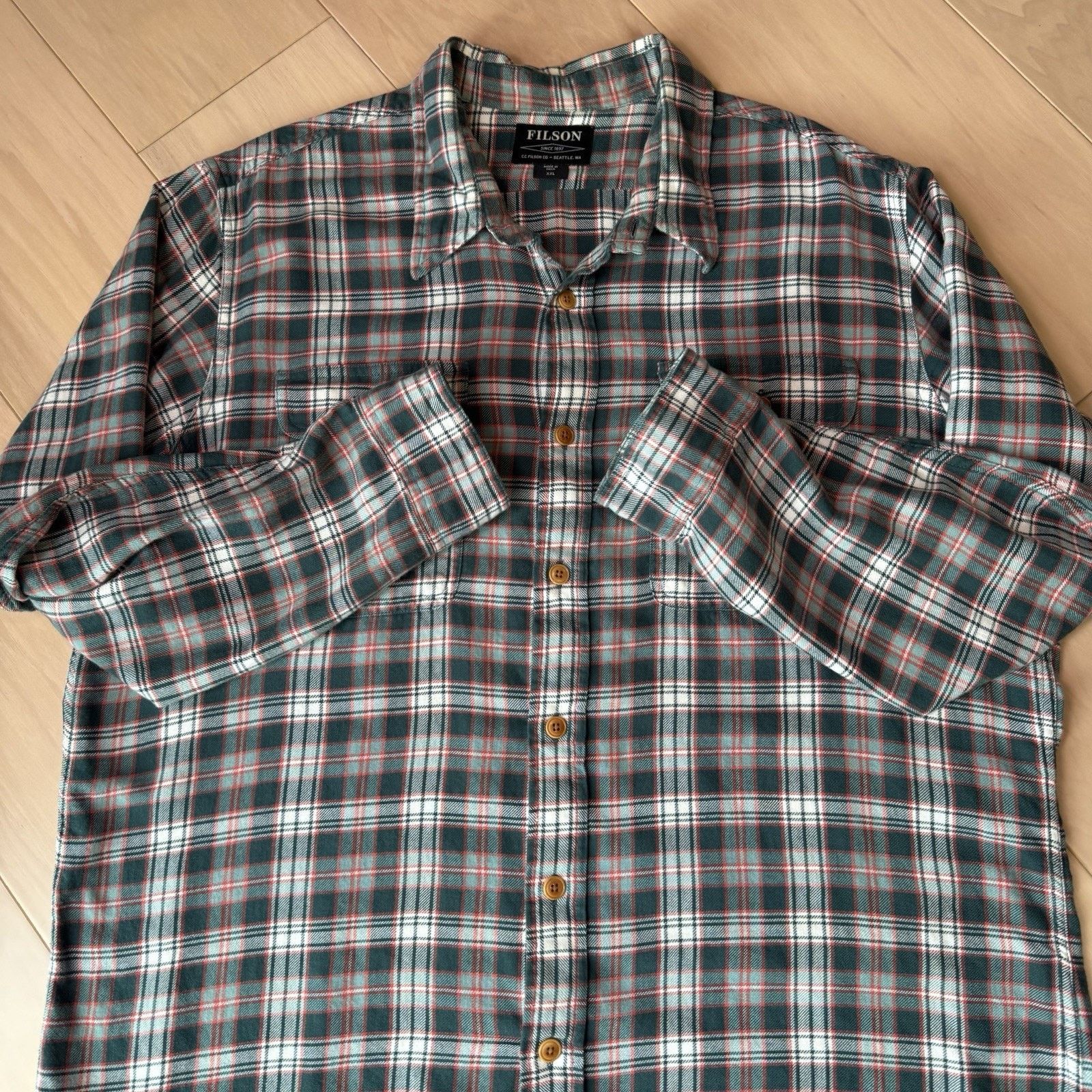 Filson Filson Scout Shirt 2XL Green Multicolor Cotton Flannel Size US XXL / EU 58 / 5 - 5 Thumbnail