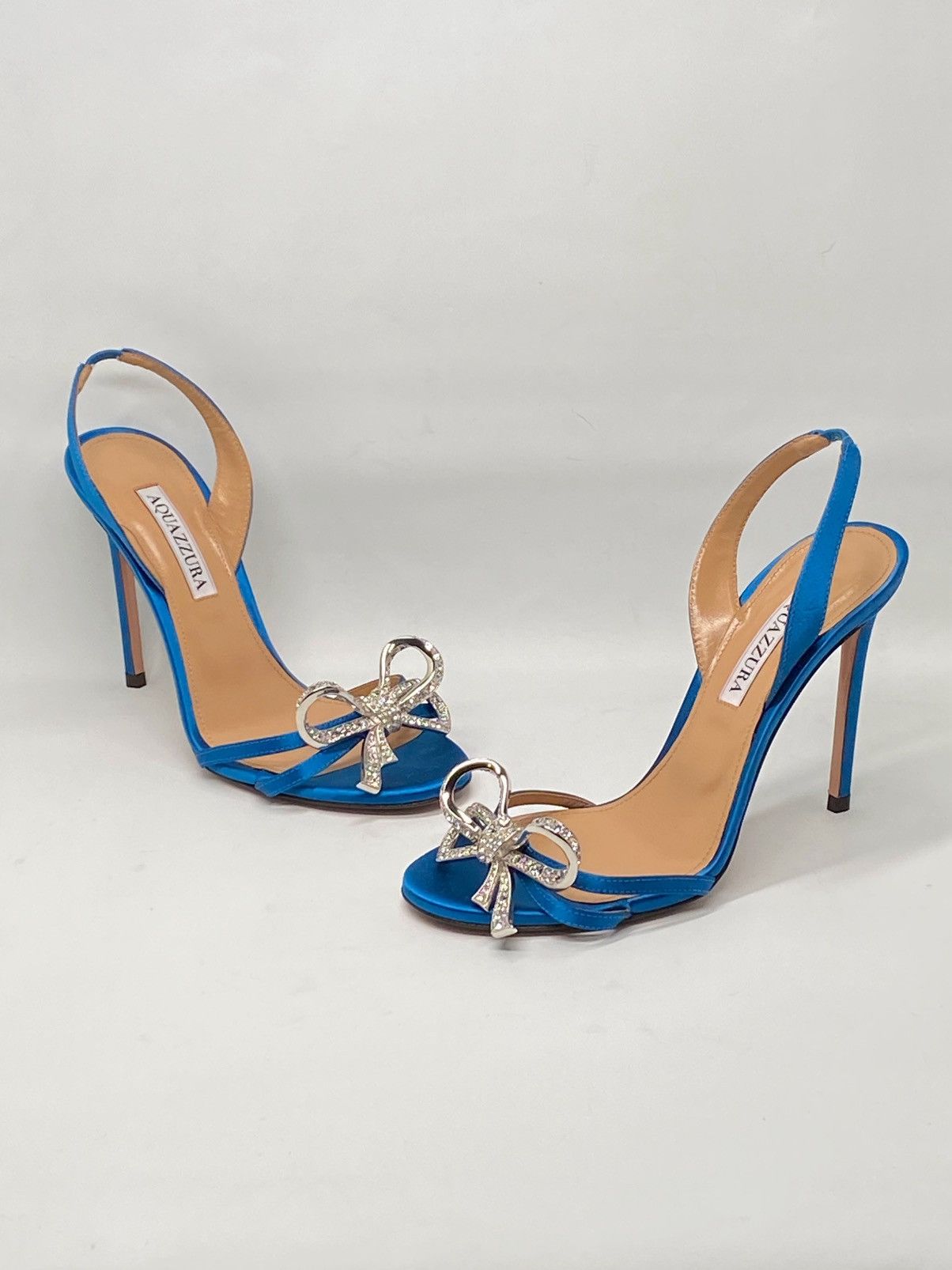 Aquazzura Aquazzura Babe Neon Satin Stiletto Sandals size 37.5 Size US 7.5 / IT 37.5 - 3 Thumbnail