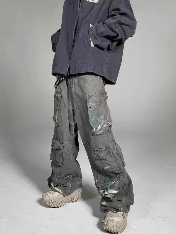 VIBE Industrial style washed paint color dirty design jeans Size US 33 - 1 Thumbnail