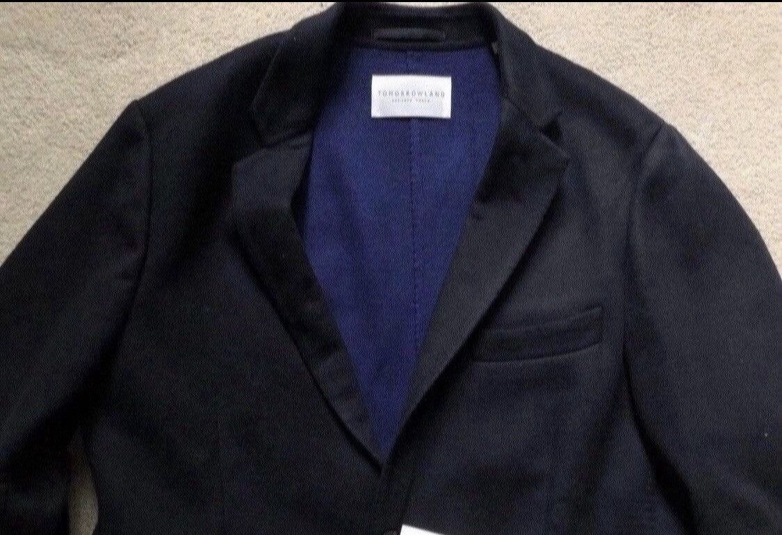 Tomorrowland Navy Wool Sweater Blazer Size 40R - 2 Thumbnail
