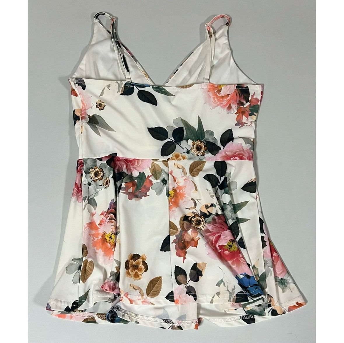 Venus Venus Floral Babydoll Peplum Tank Top Shirt Blouse Size S 🤍✨ Size S / US 4 / IT 40 - 3 Thumbnail