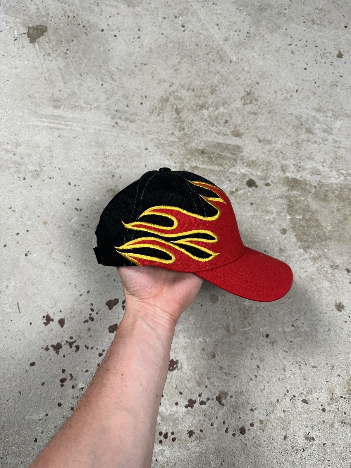 Japanese Brand Vintage Y2K Flame Red Black Racing Hat Cap Size ONE SIZE - 6 Thumbnail