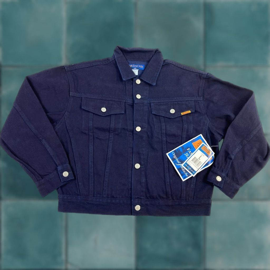 Jordache VINTAGE Jordache Denim Jacket Women’s L Blue Trucker Biker Western Crop Jacket Size L / US 10 / IT 46 - 1 Thumbnail
