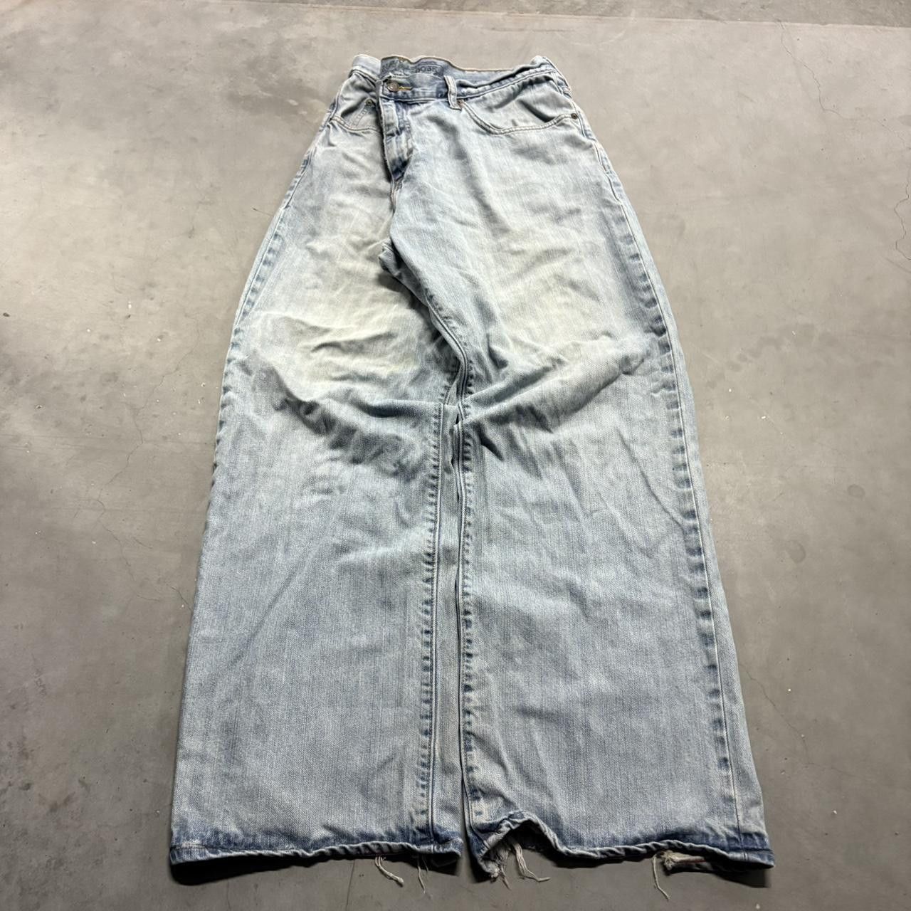 Old Navy Crazy Vintage Y2K/2000s Baggy Loose WideLeg Old Navy Skater Style Light Wash Denim Jeans! Size US 38 / EU 54 - 3 Thumbnail