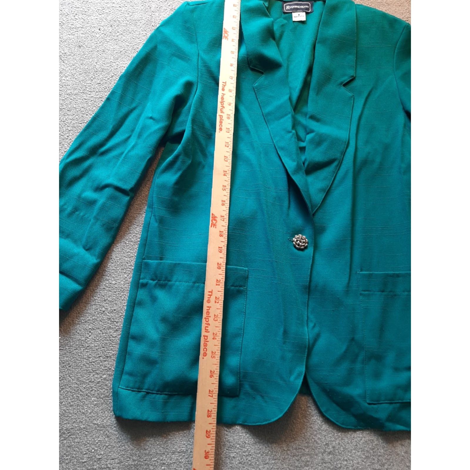 Vintage VINTAGE Requirements Blazer Womens Size 8 Teal 1 button 2 pocket USA Blazer Womens Size 8 Blue Pockets Included Size M / US 6-8 / IT 42-44 - 4 Thumbnail