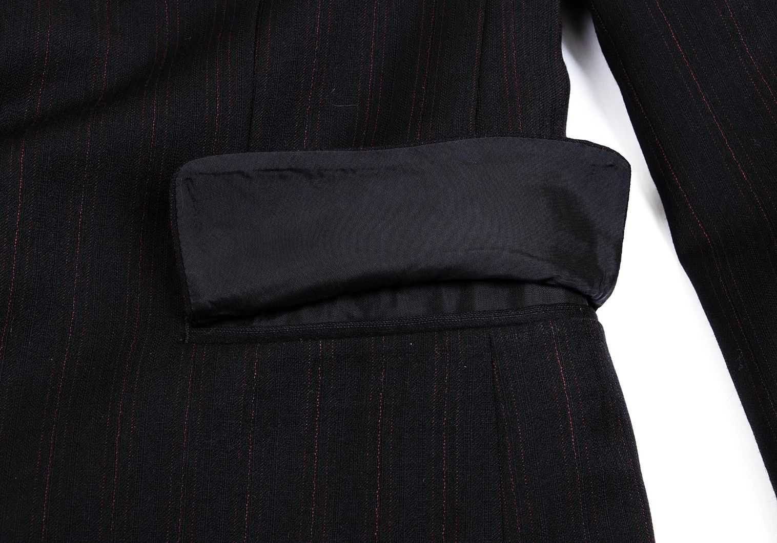 Comme des Garcons Homme Plus Layered Stripe Jacket in Black and Red, Size XS Size US XS / EU 42 / 0 - 9 Thumbnail