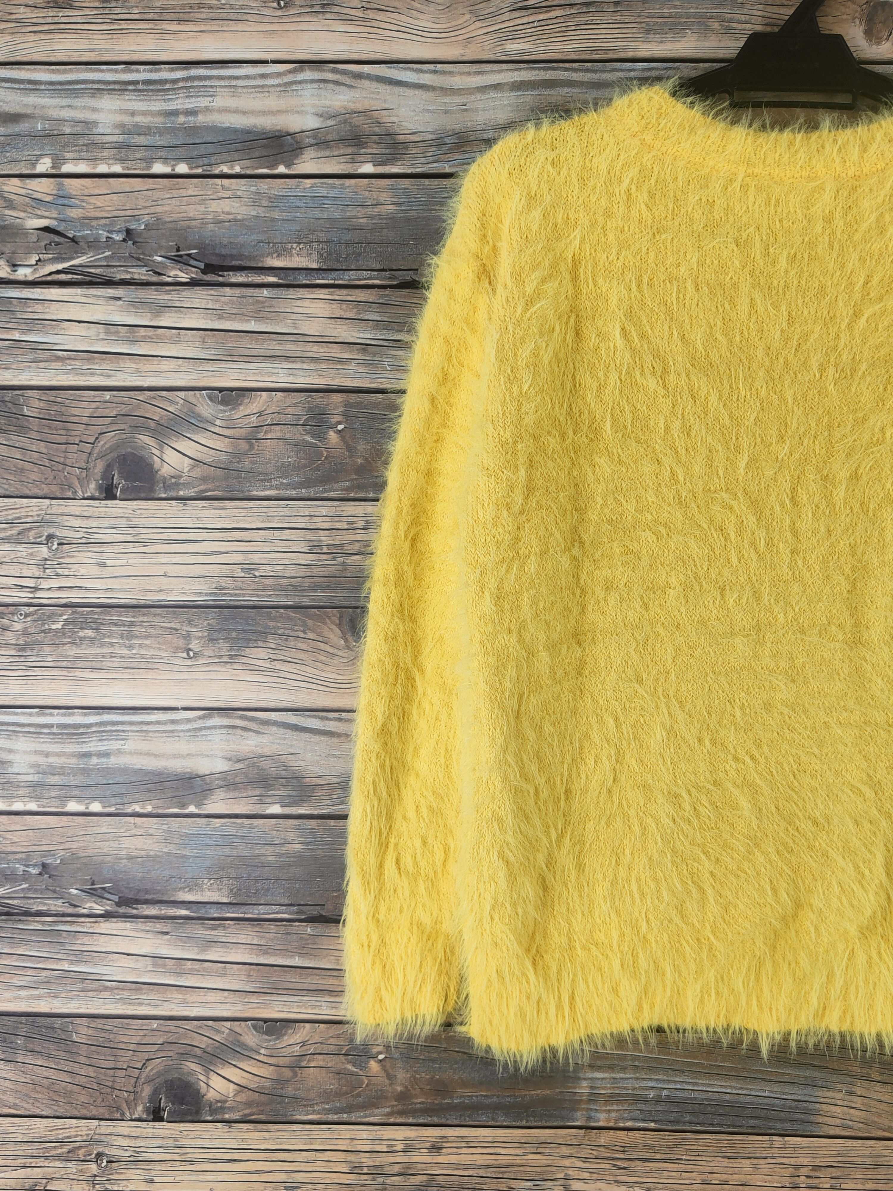Japanese Brand DL Khalita Yellow Fur Mohair Knitwear #46-513 Size US S / EU 44-46 / 1 - 8 Thumbnail